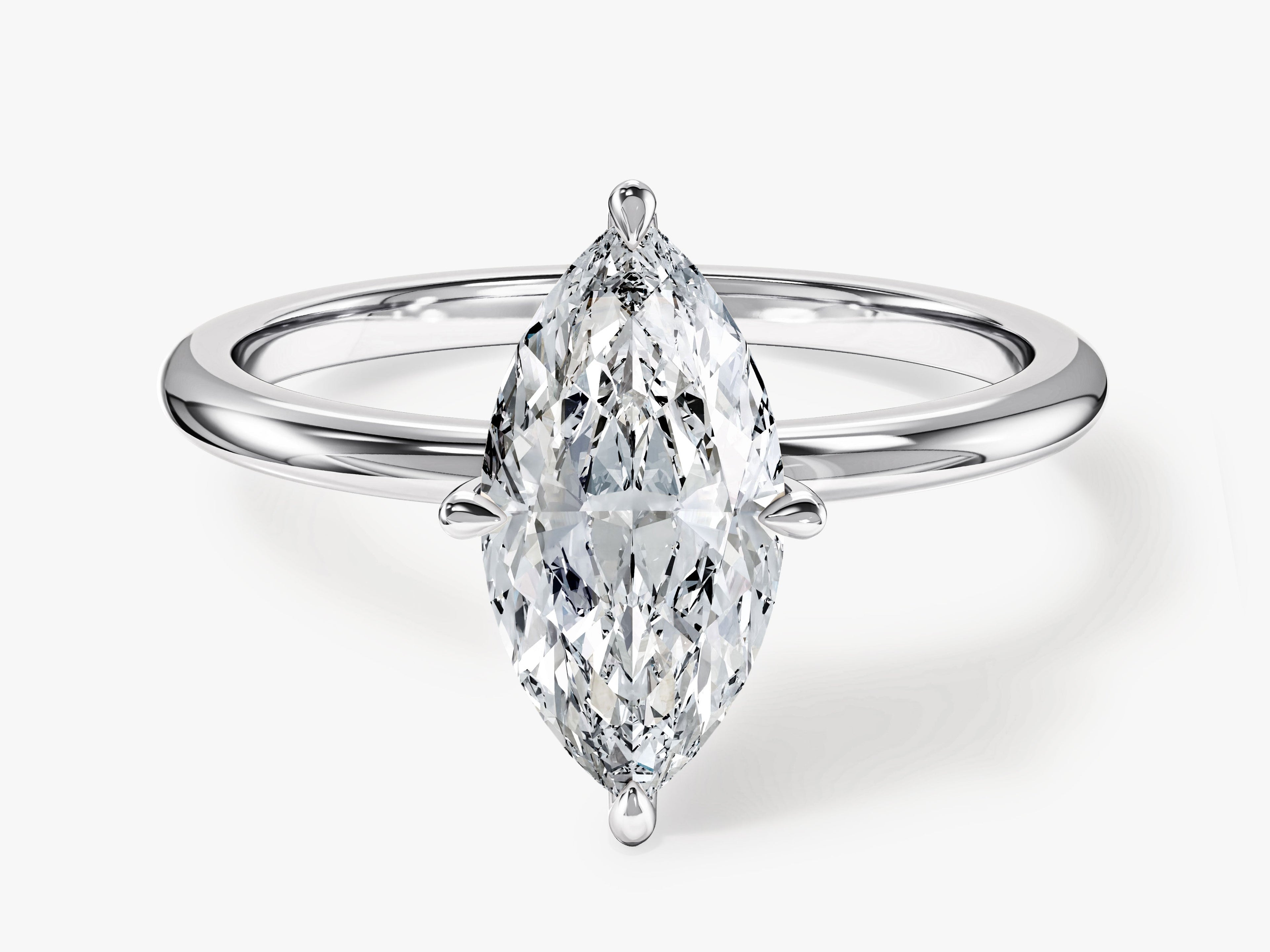 Marquise Cut Solitaire Moissanite Engagement Ring (1.50 CT)