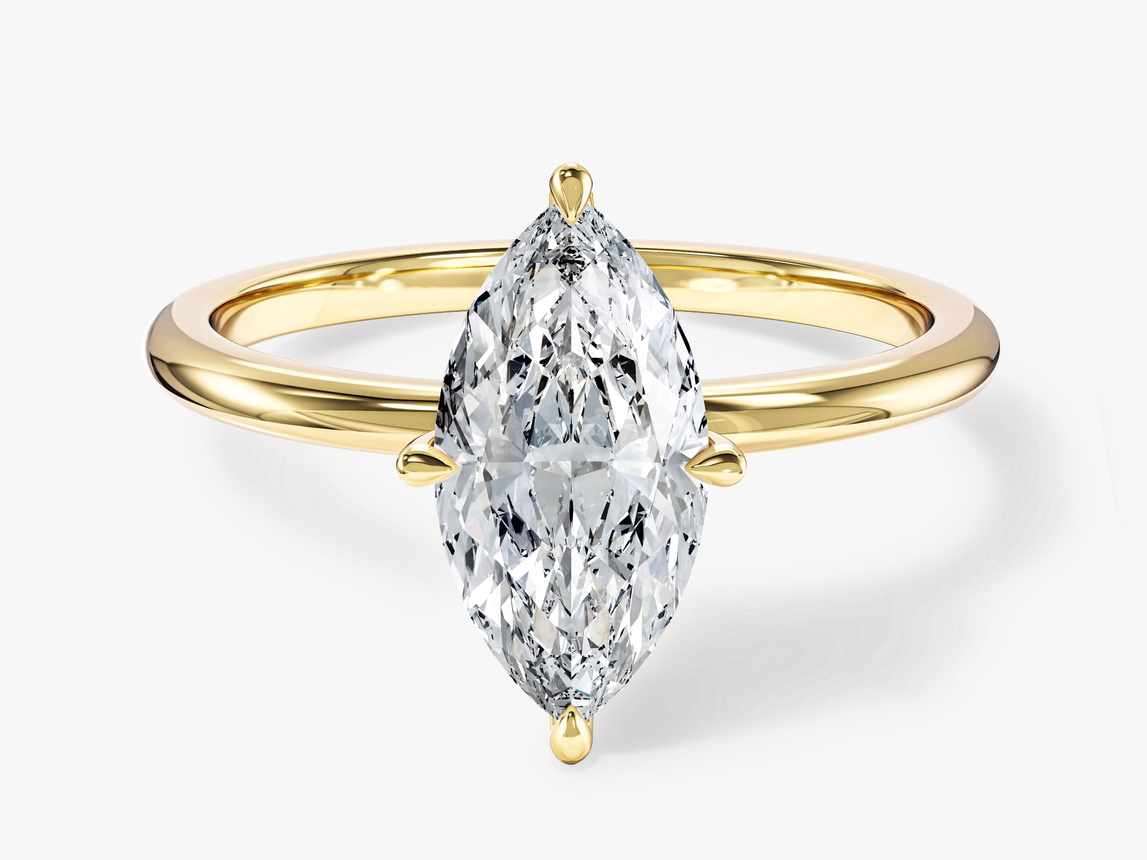 Marquise Cut Solitaire Moissanite Engagement Ring (1.50 CT)