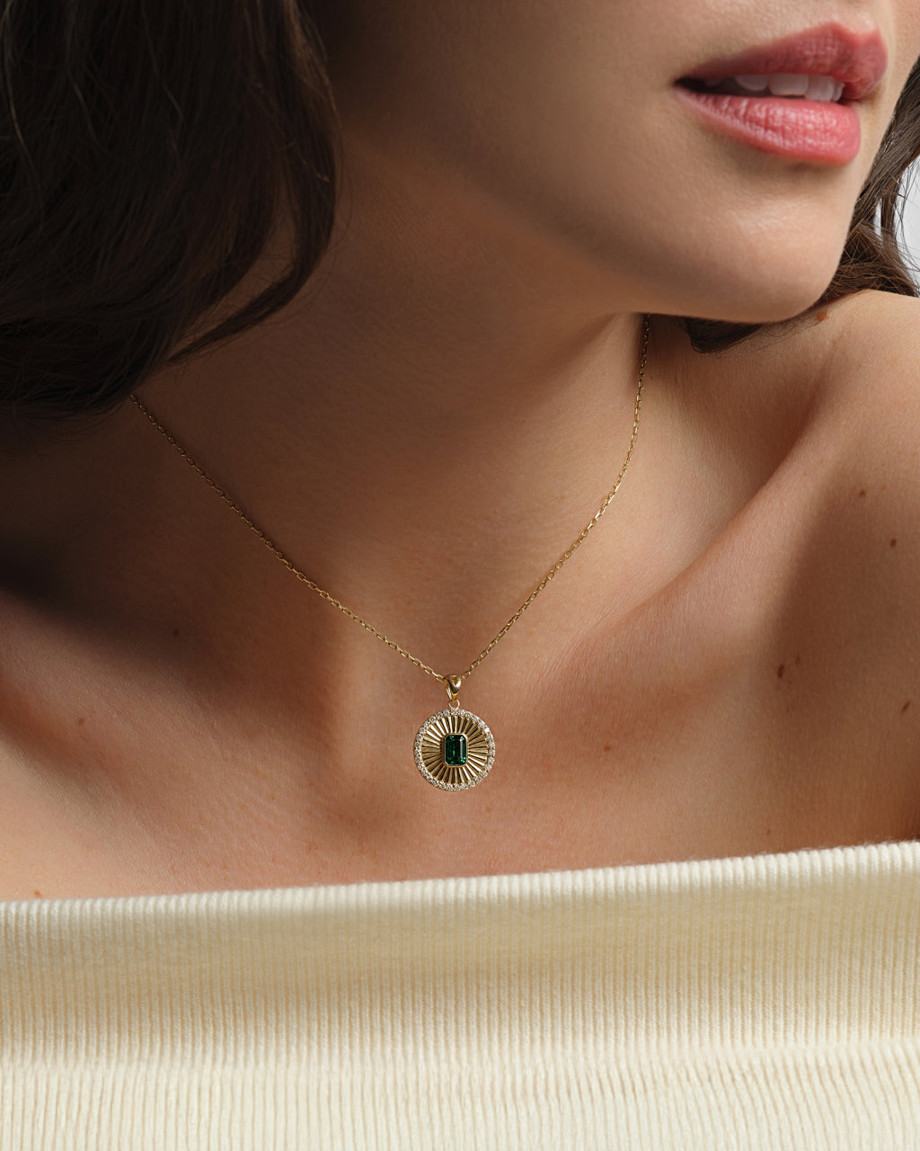 Sunburst Birthstone Pendant Necklace