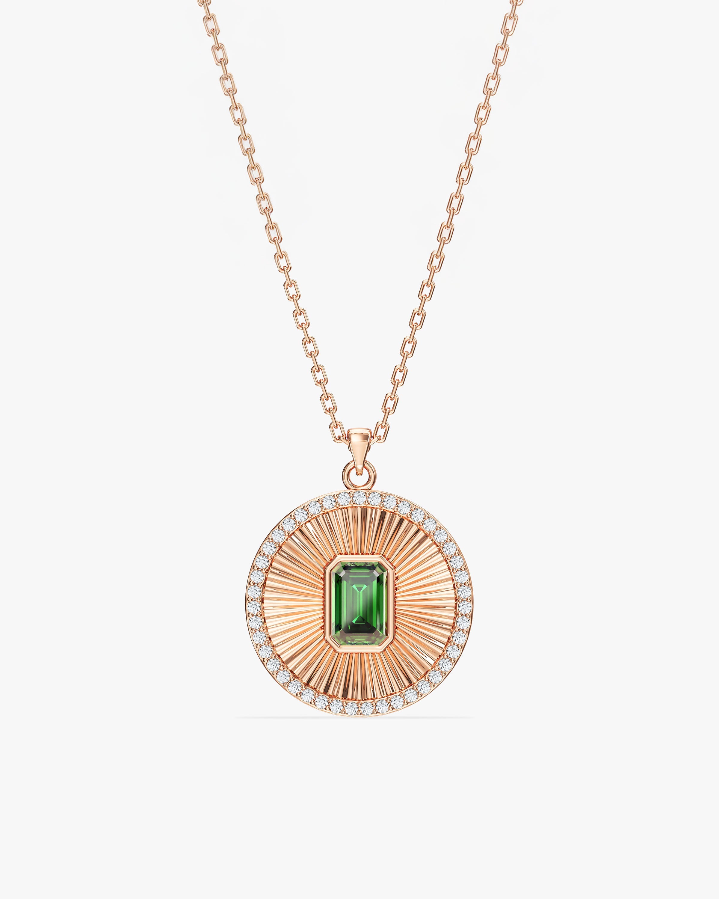 Sunburst Birthstone Pendant Necklace