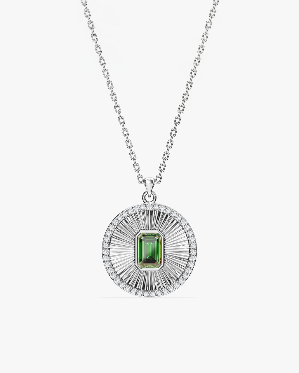 Sunburst Birthstone Pendant Necklace