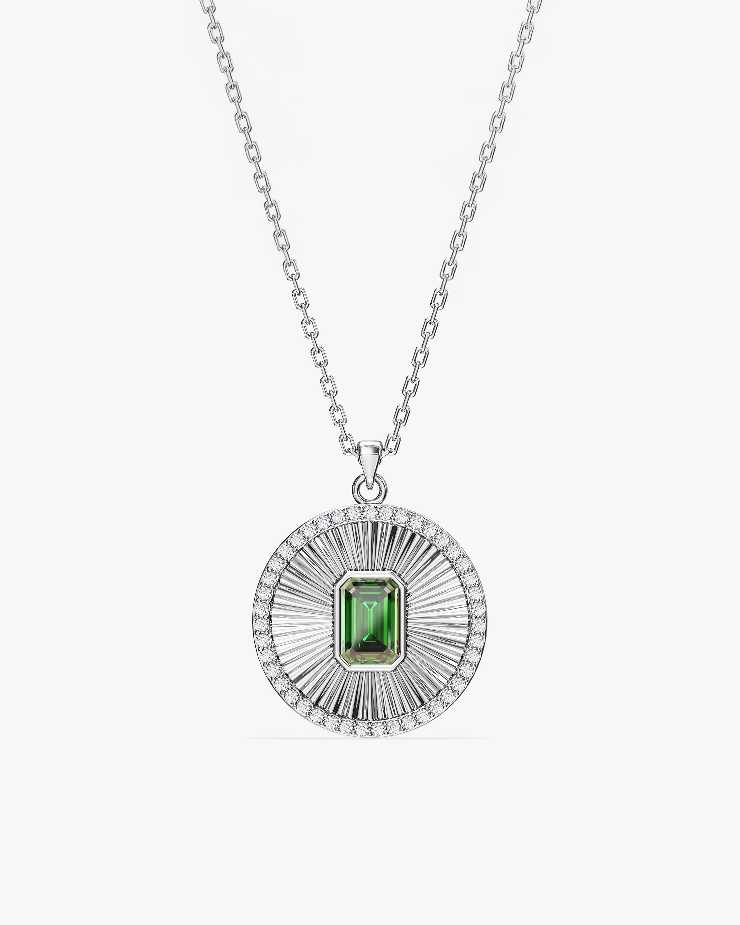 Sunburst Birthstone Pendant Necklace