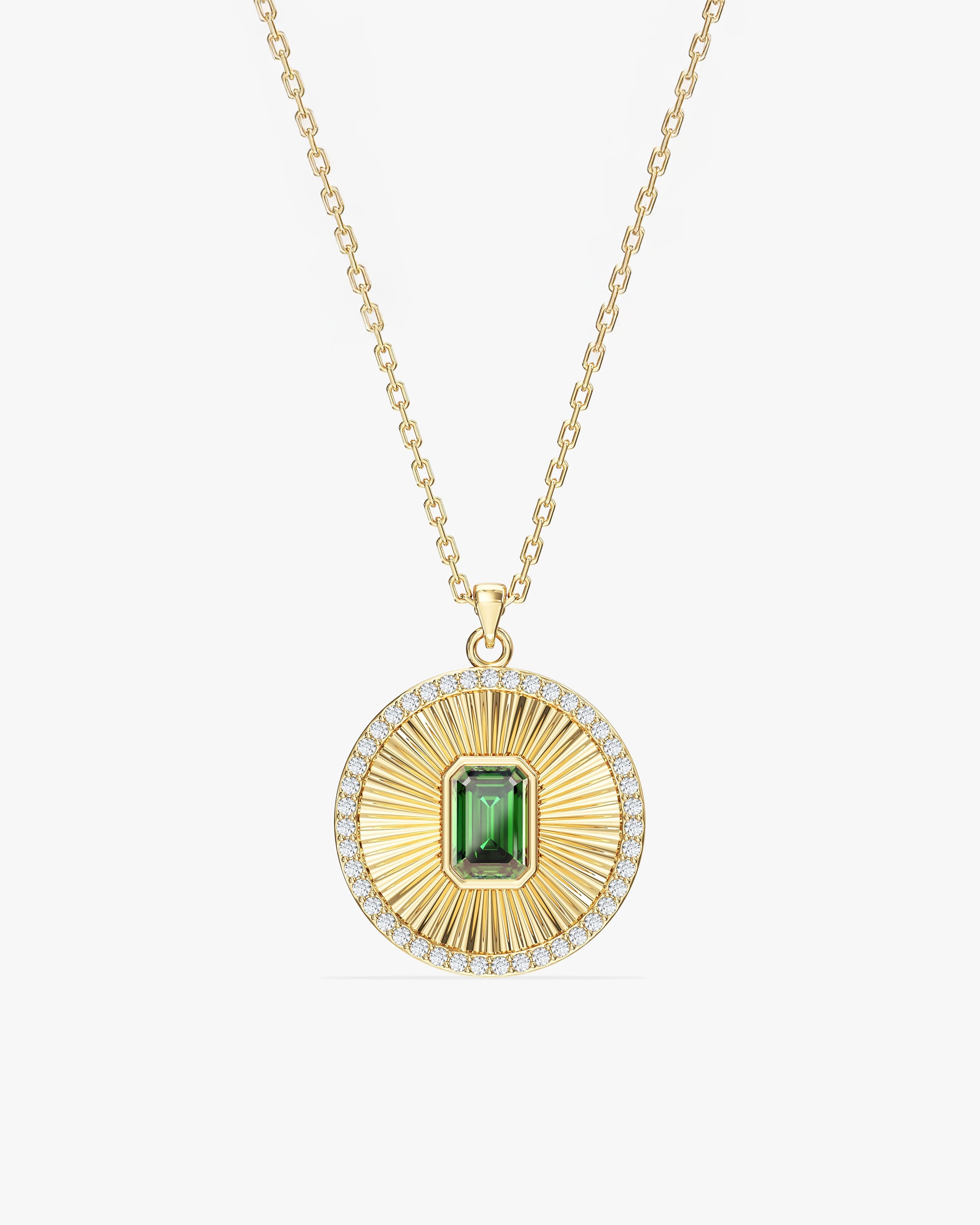 Sunburst Birthstone Pendant Necklace