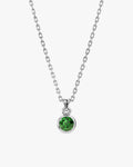Bezel Set Round Birthstone Solitaire Necklace
