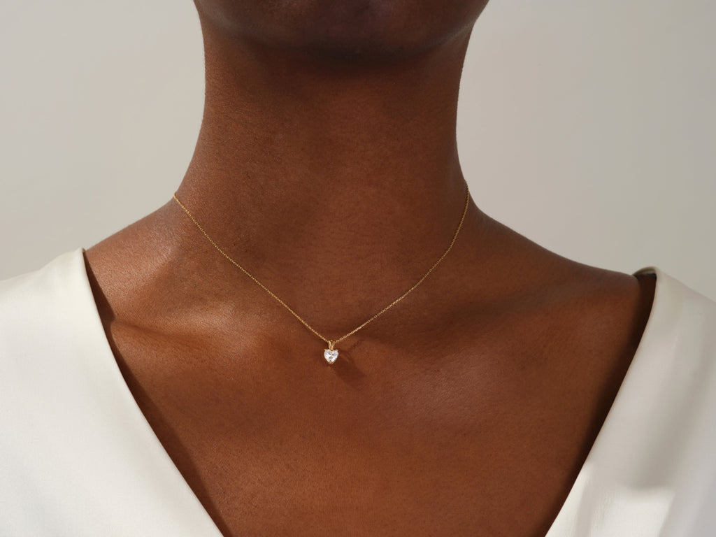 Heart Cut Solitaire Pendant (0.50 CT)