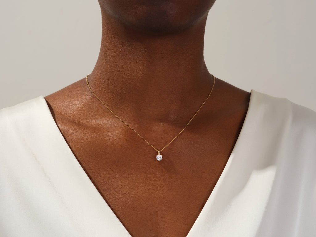 Cushion Cut Solitaire Pendant (0.50 CT)