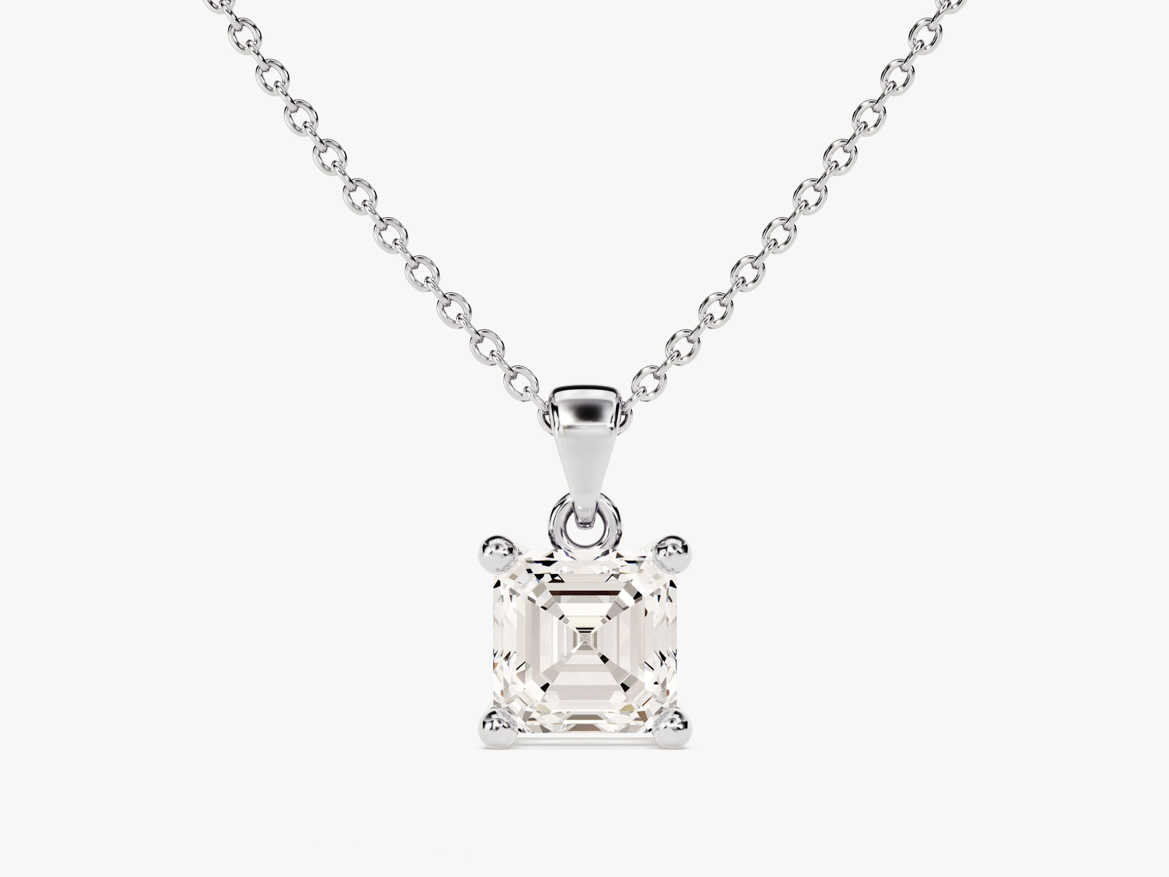 Asscher Cut Solitaire Pendant (0.50 CT)