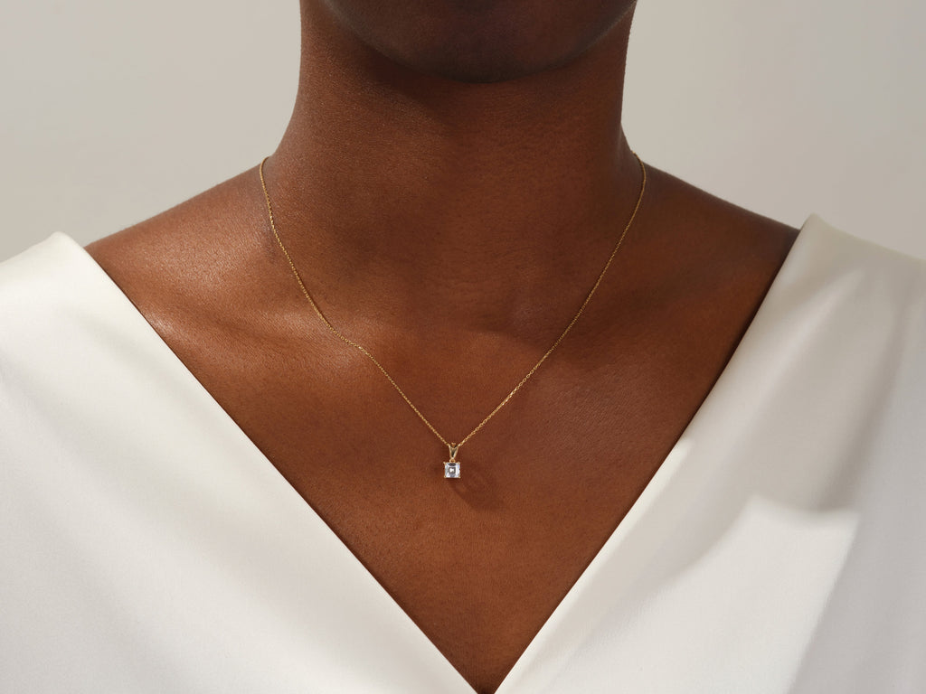 Asscher Cut Solitaire Pendant (0.50 CT)