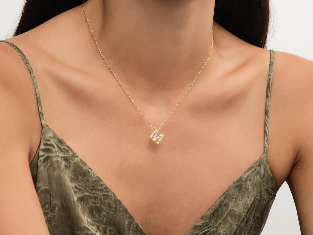 Birthstone Letter Necklace