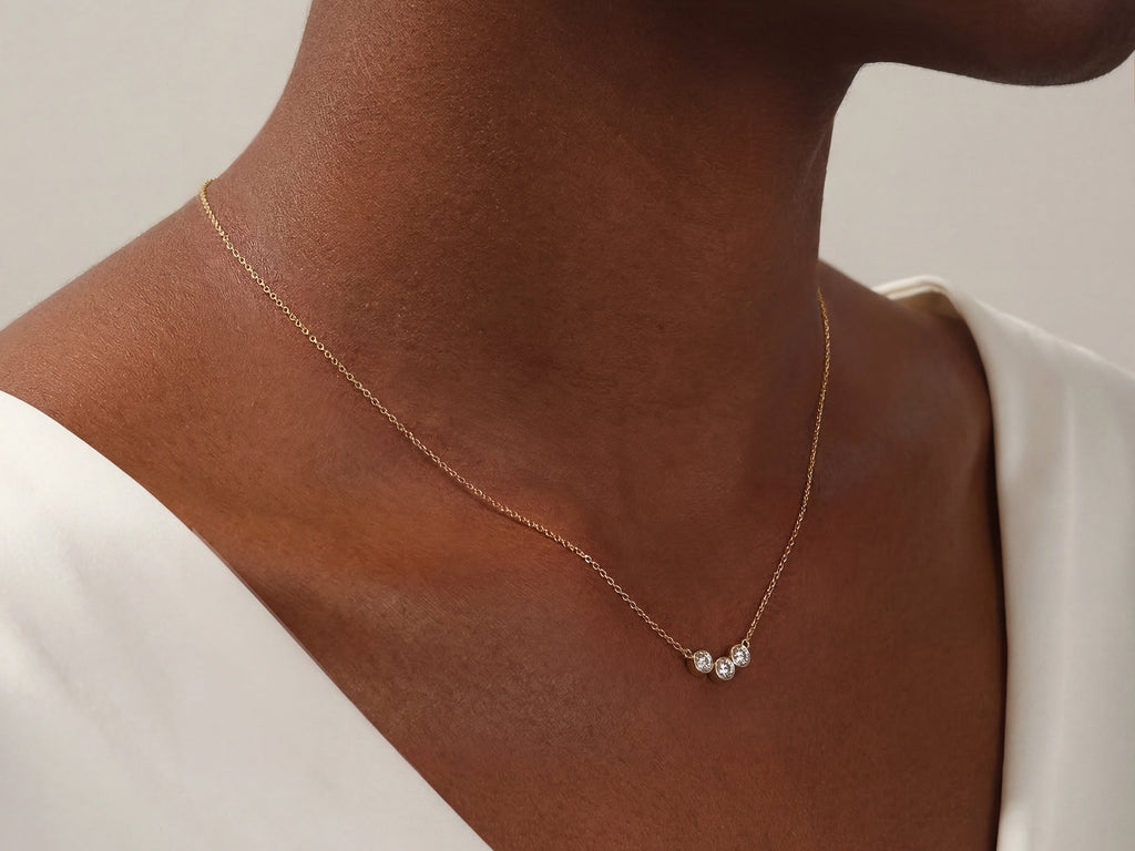 Trio-Bezel Set Necklace (0.75 CT)