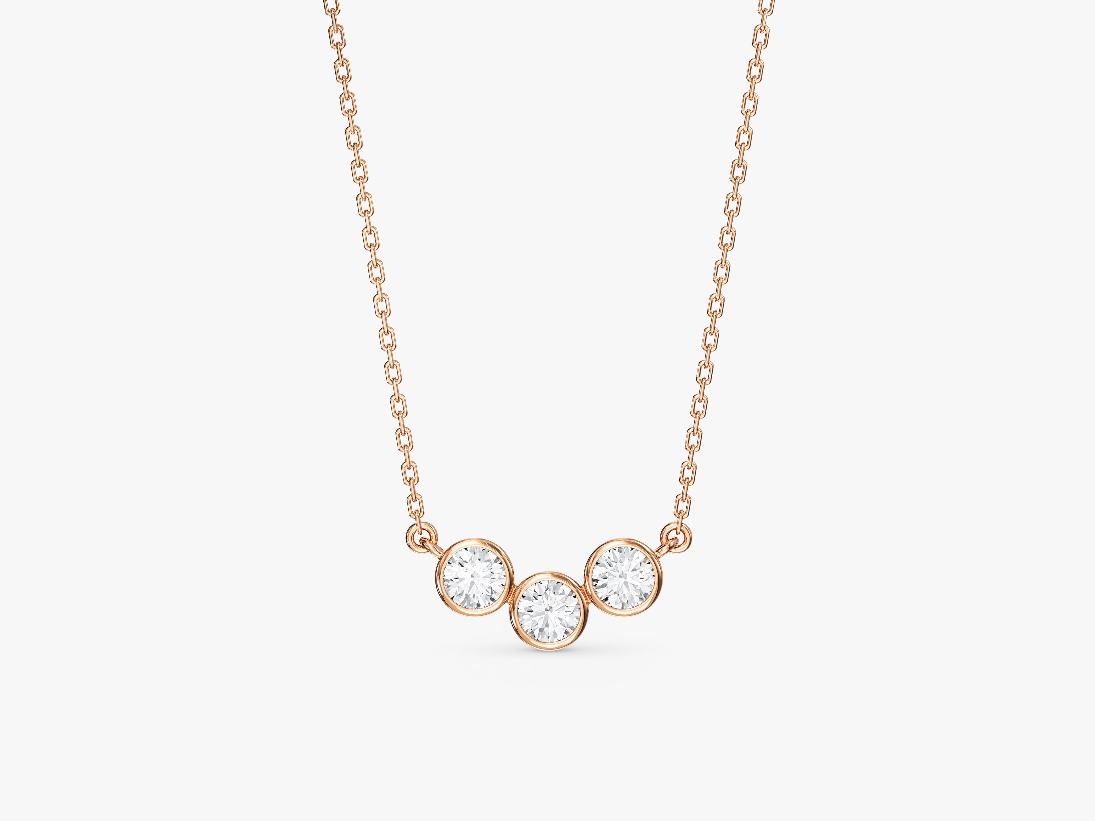 Trio-Bezel Set Necklace (0.75 CT)