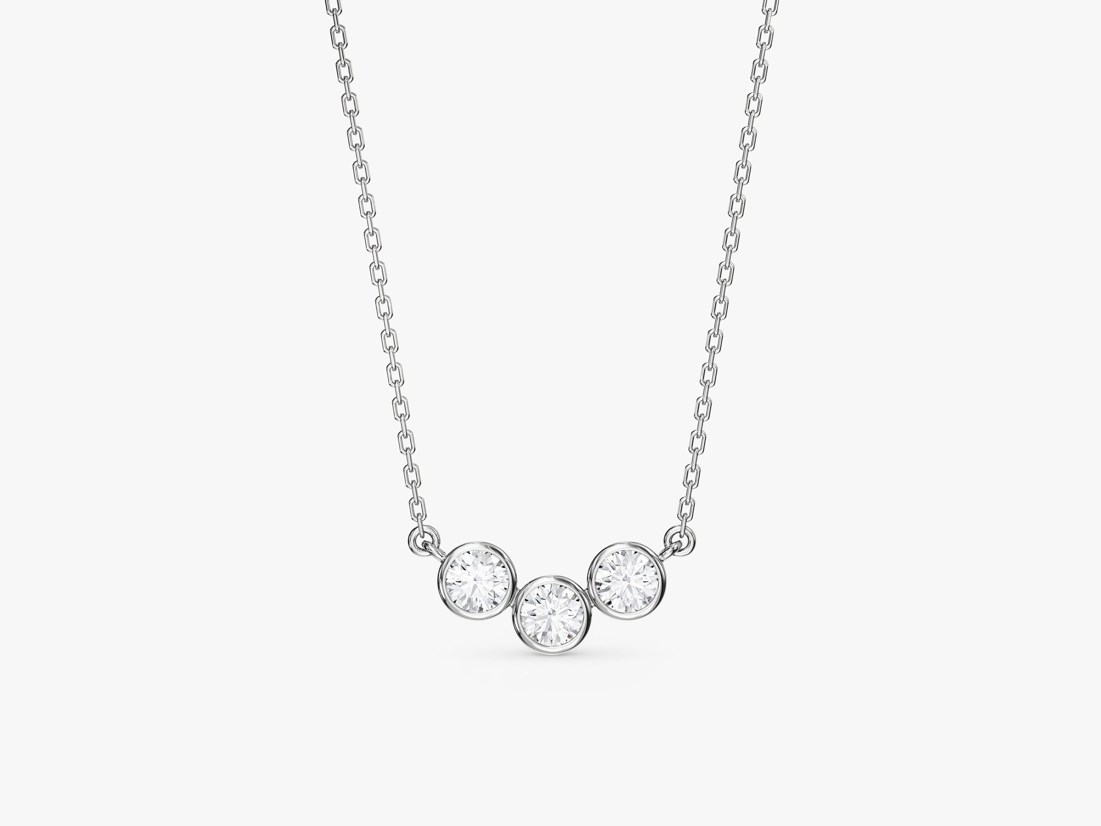 Trio-Bezel Set Necklace (0.75 CT)