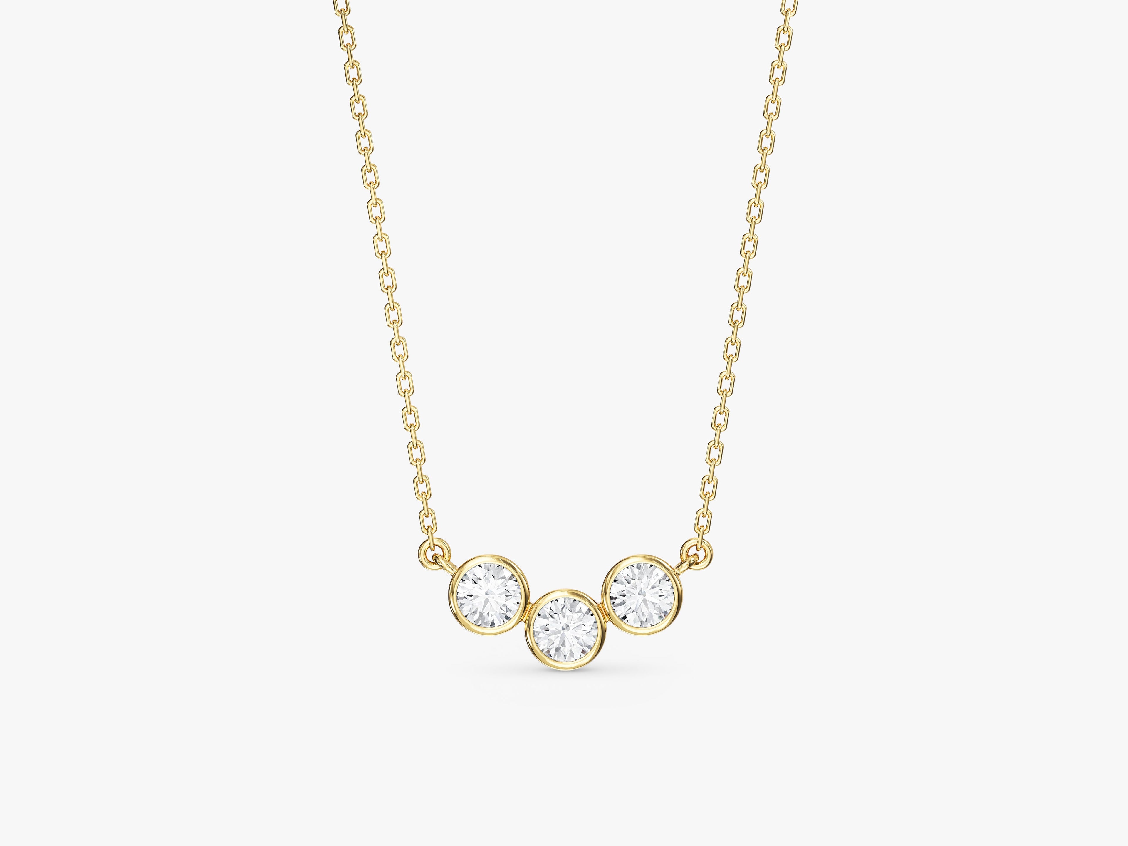 Trio-Bezel Set Necklace (0.75 CT)
