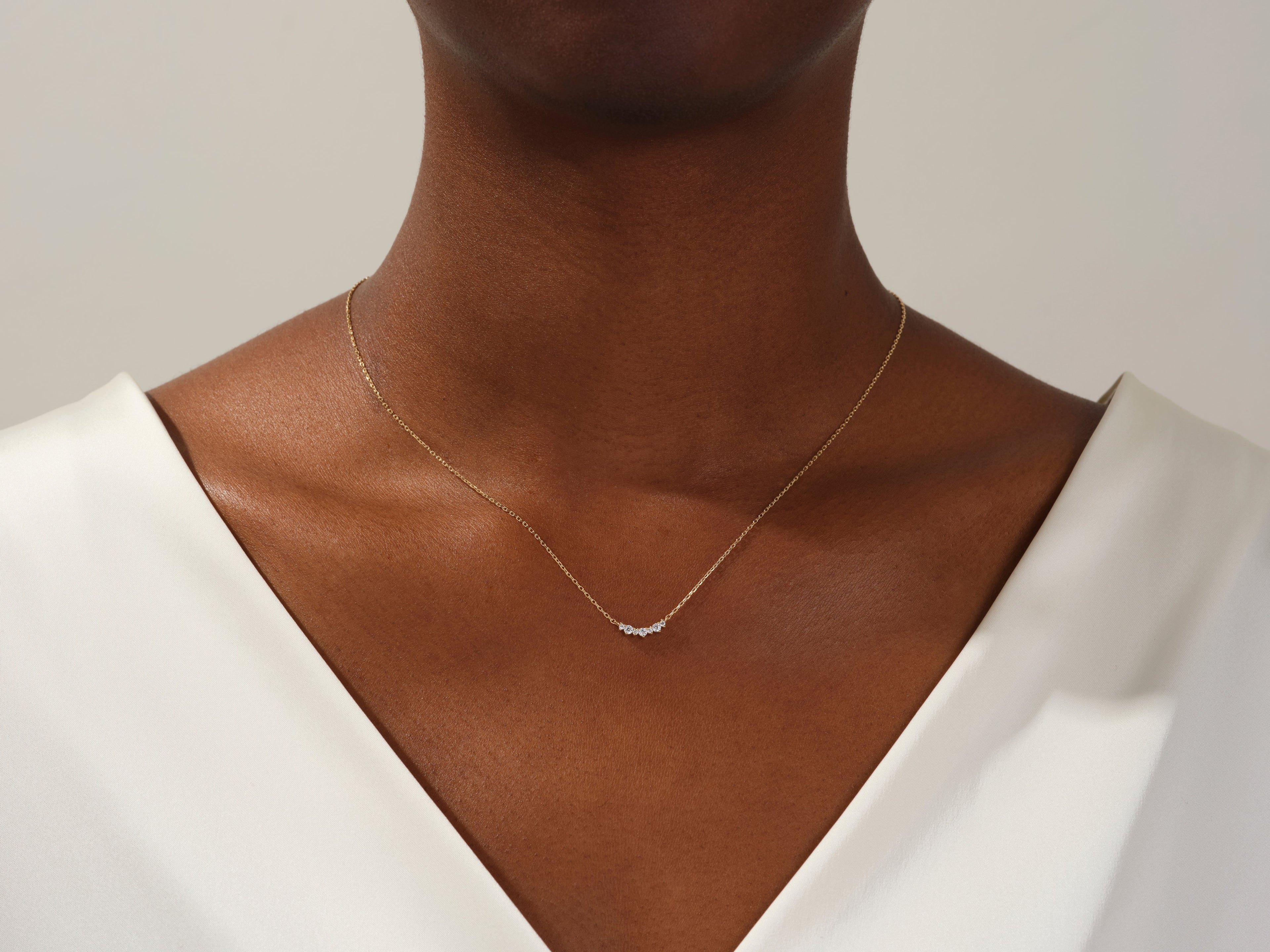 Unique Cluster Necklace (0.13 CT)