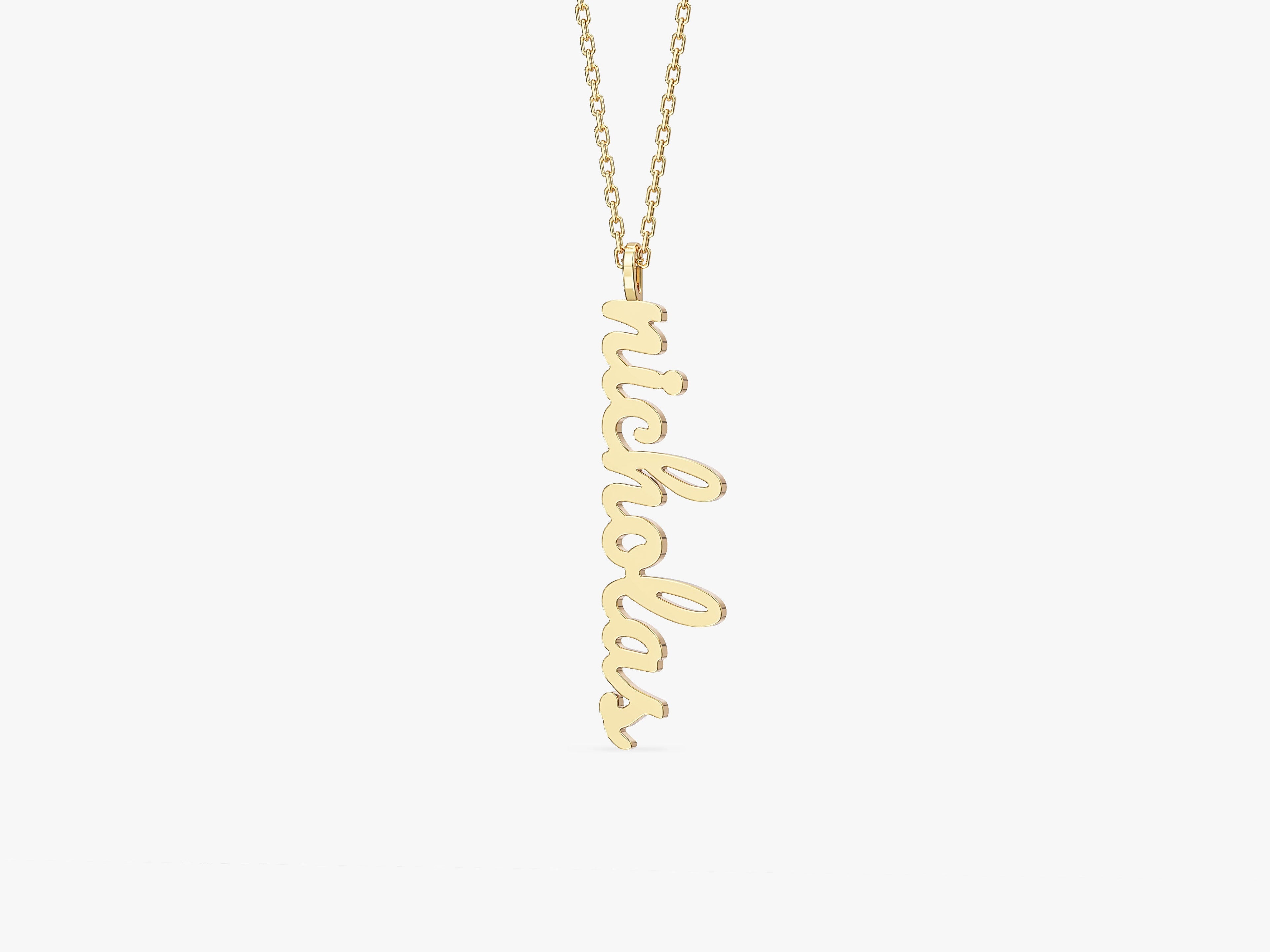 Cursive Vertical Name Necklace
