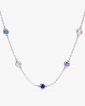 Bezel Set Birthstone Station Necklace
