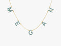 Blue Topaz Name Necklace in 14k Solid Gold