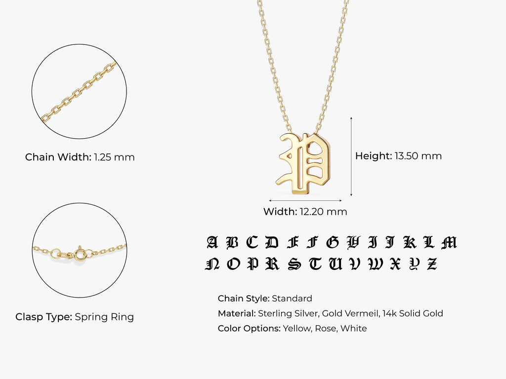 Old English Initial Necklace
