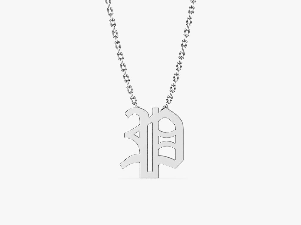 Old English Initial Necklace