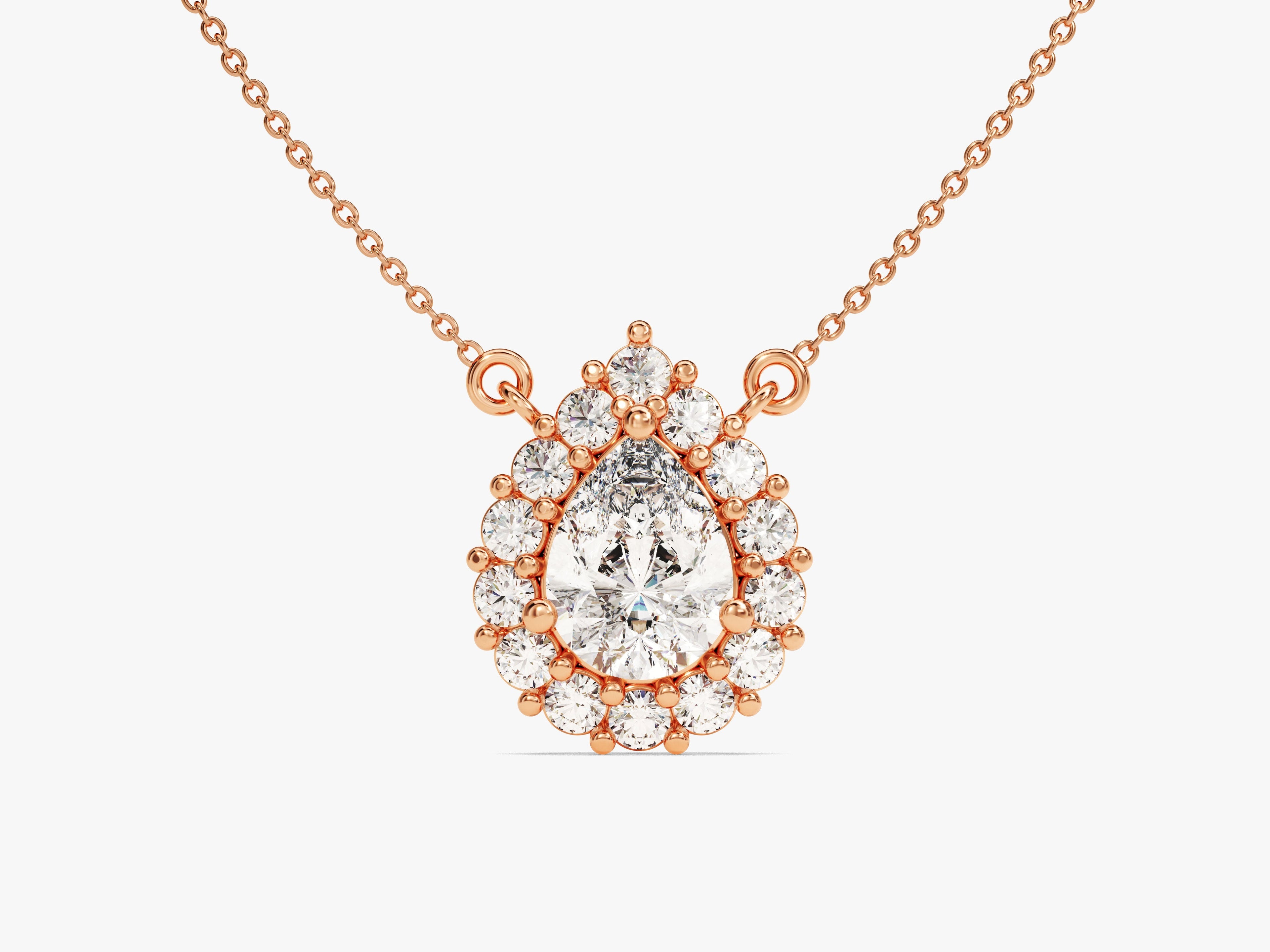 Pear Halo Necklace