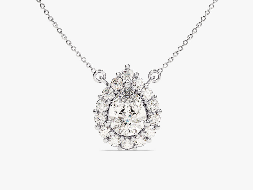 Pear Halo Necklace