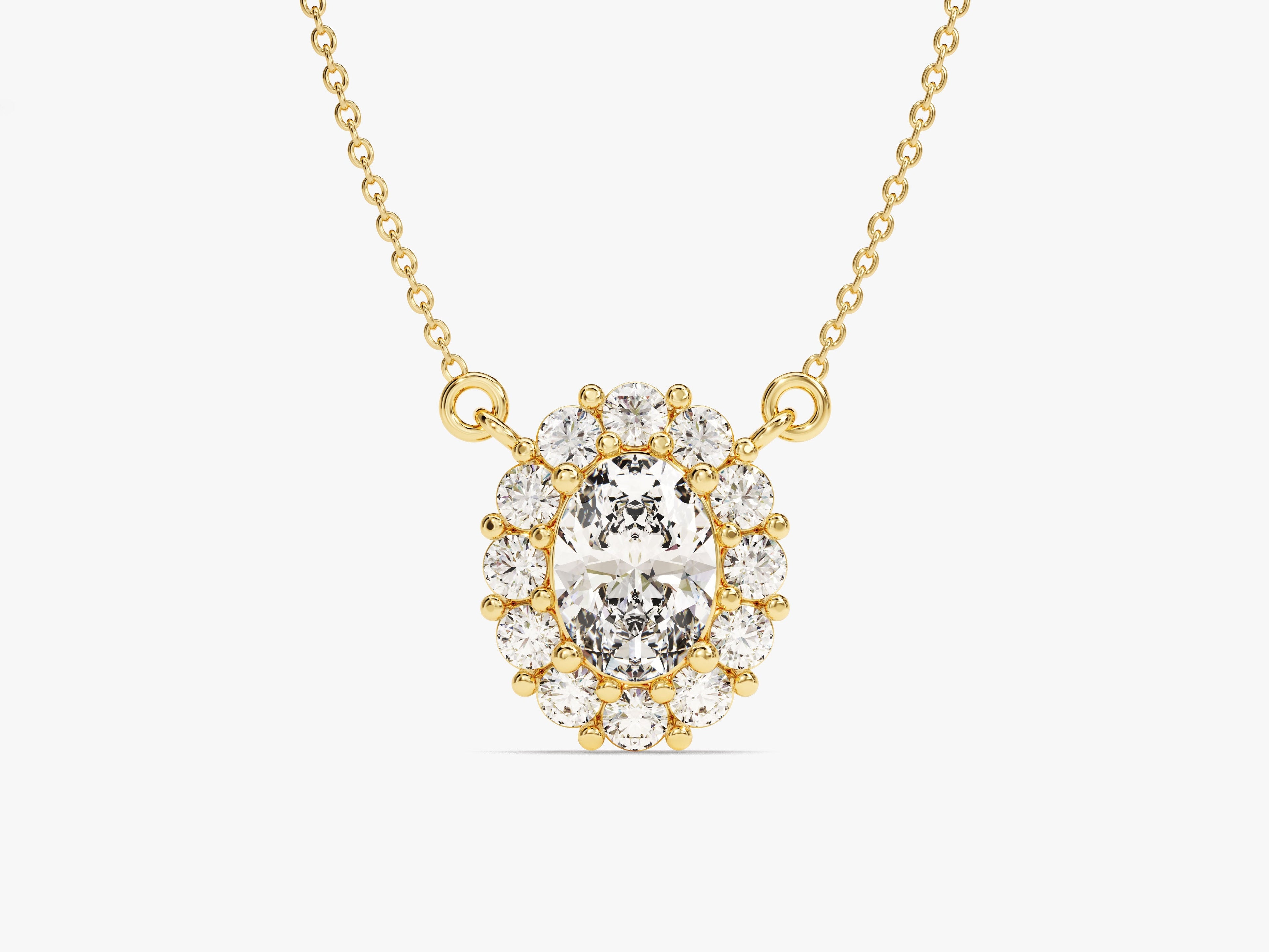 Oval Halo Necklace