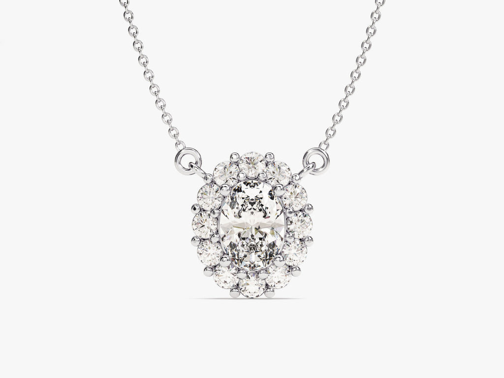 Oval Halo Necklace