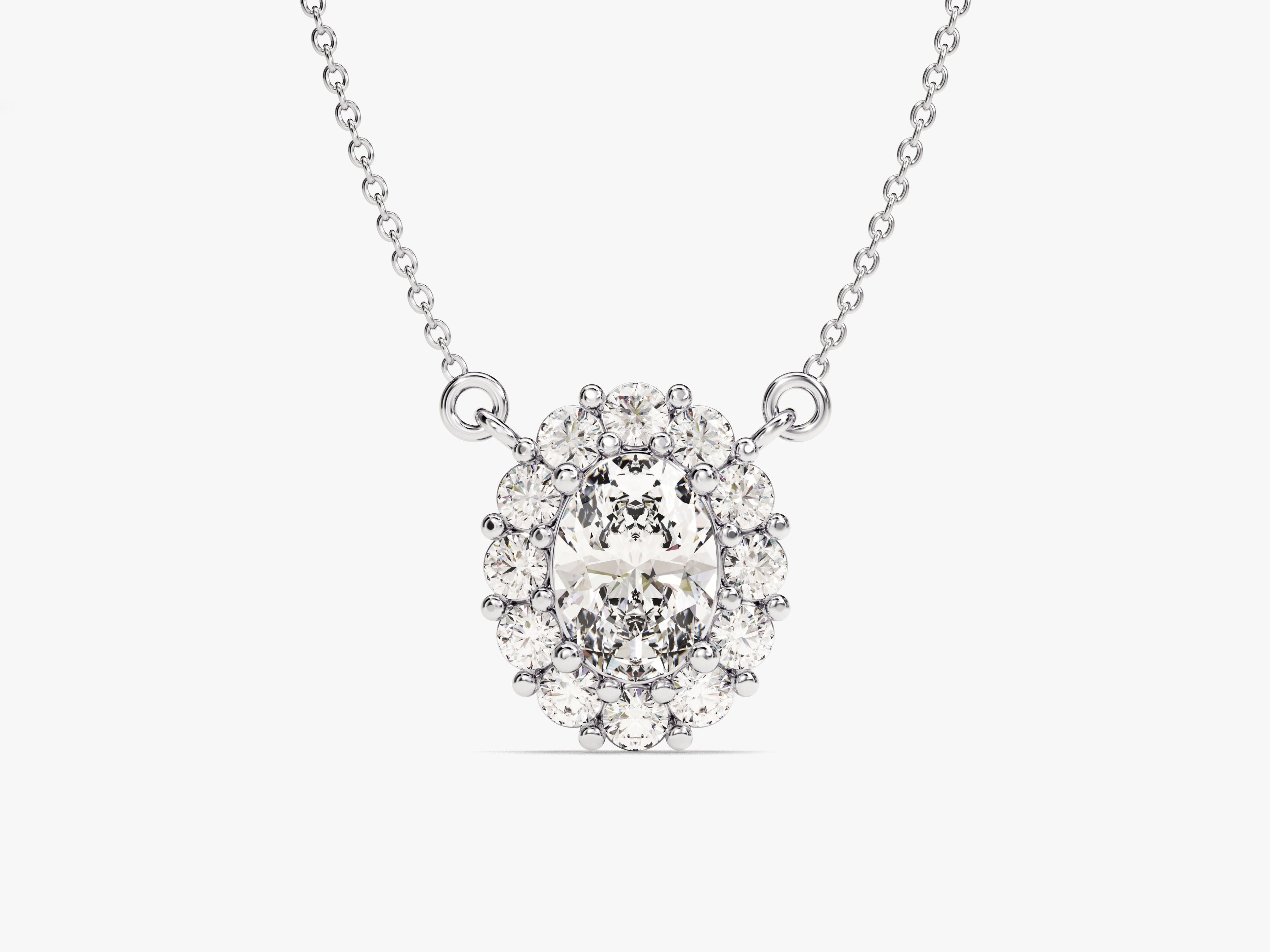 Oval Halo Necklace