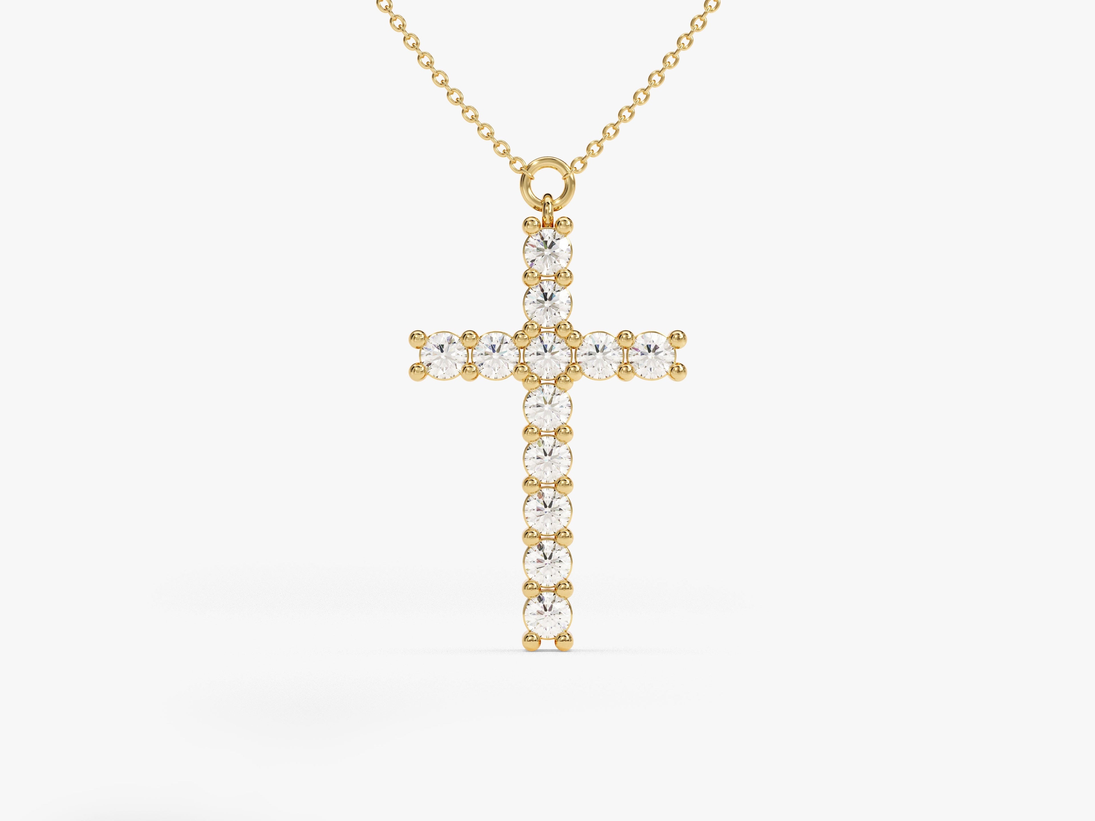 Prong Set Cross Necklace