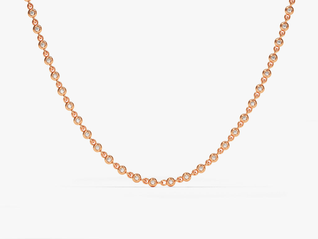 1.30 mm Bezel Lab Diamond Tennis Necklace