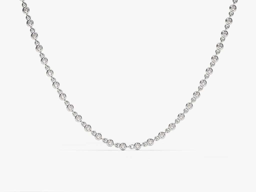 1.30 mm Bezel Moissanite Tennis Necklace