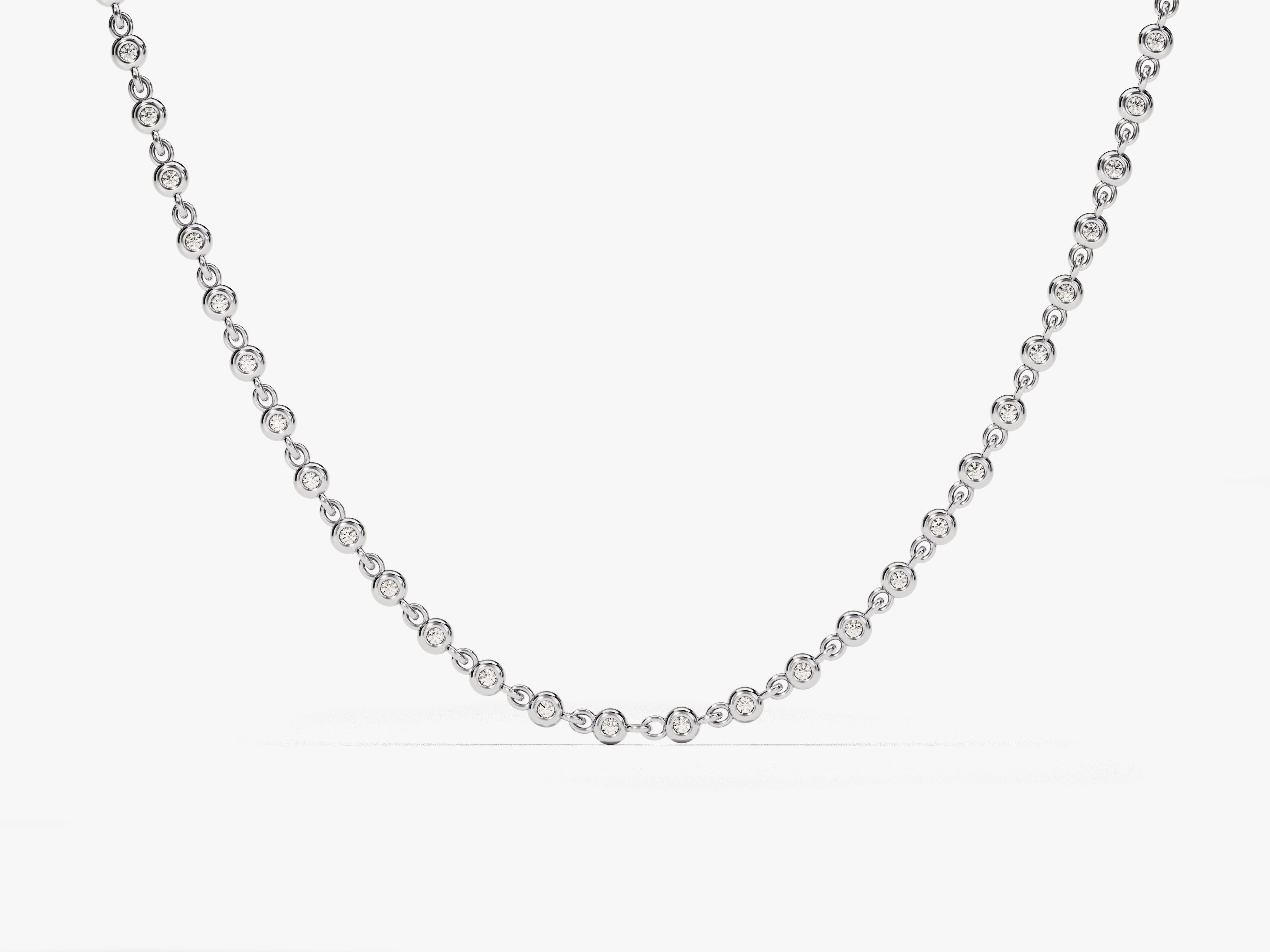 1.30 mm Bezel Moissanite Tennis Necklace