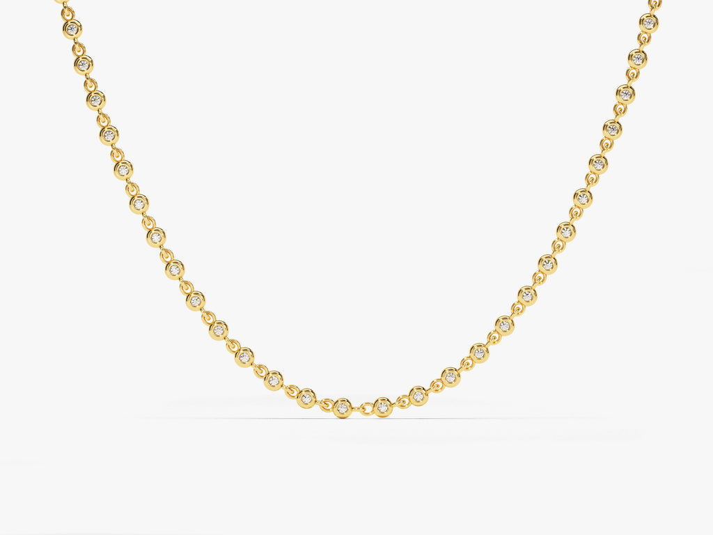 1.30 mm Bezel Lab Diamond Tennis Necklace