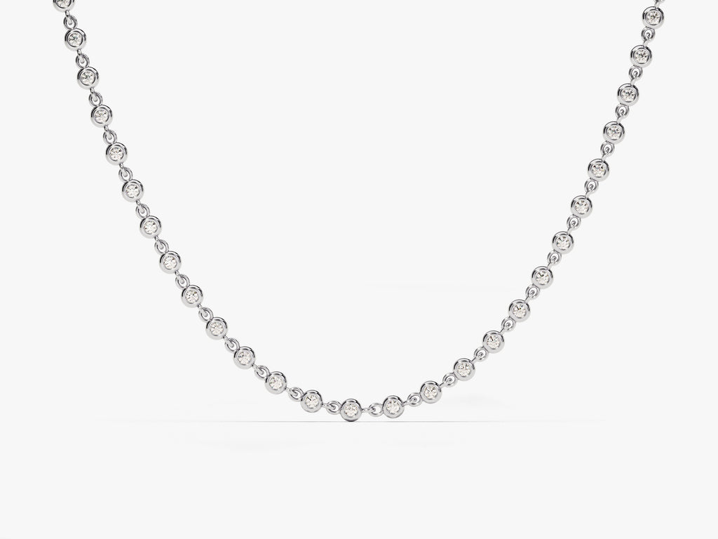Mother's Bezel Moissanite Tennis Necklace