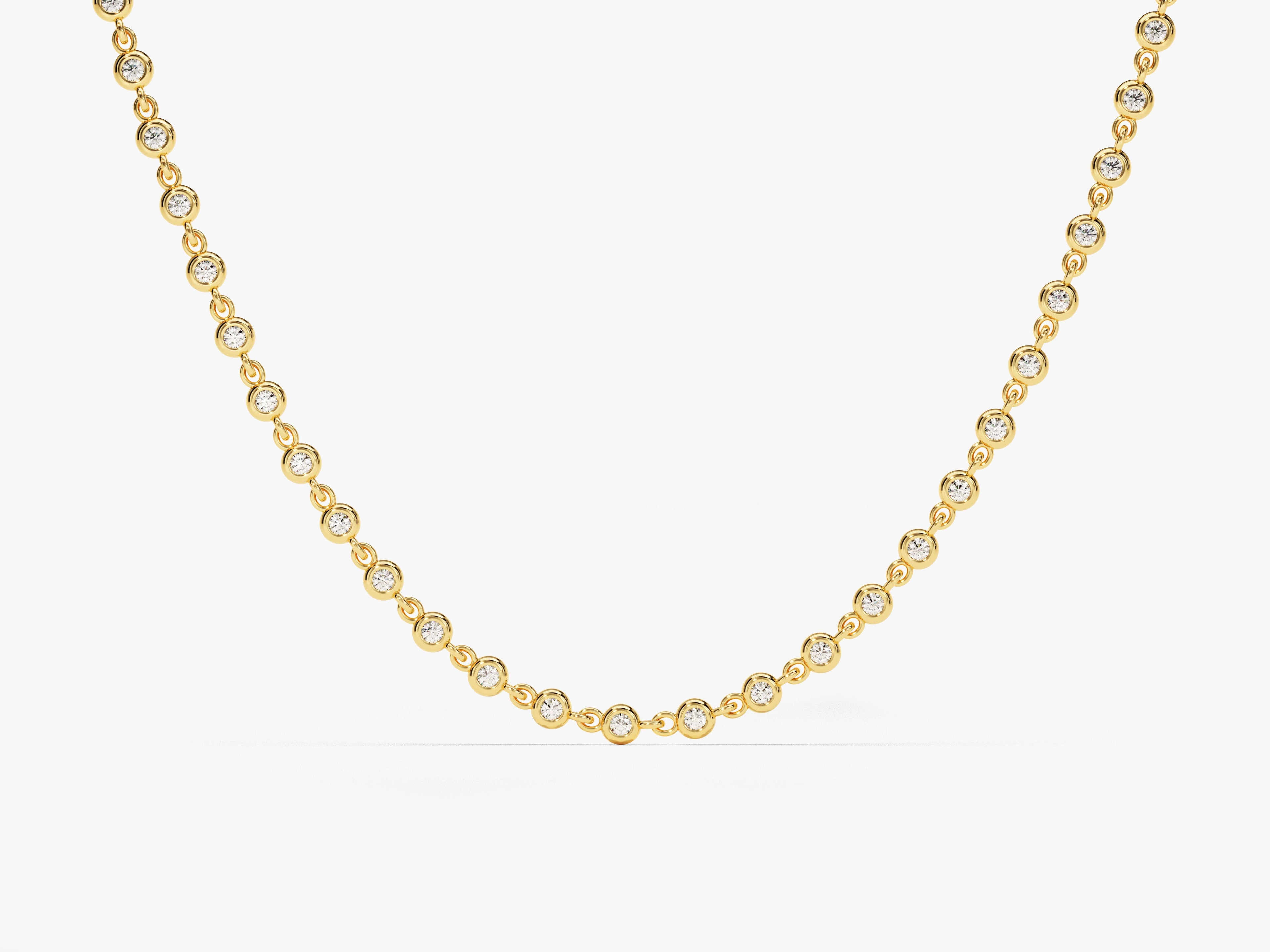 1.70 mm Bezel Moissanite Tennis Necklace