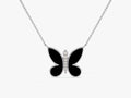 Black Enamel Butterfly Necklace