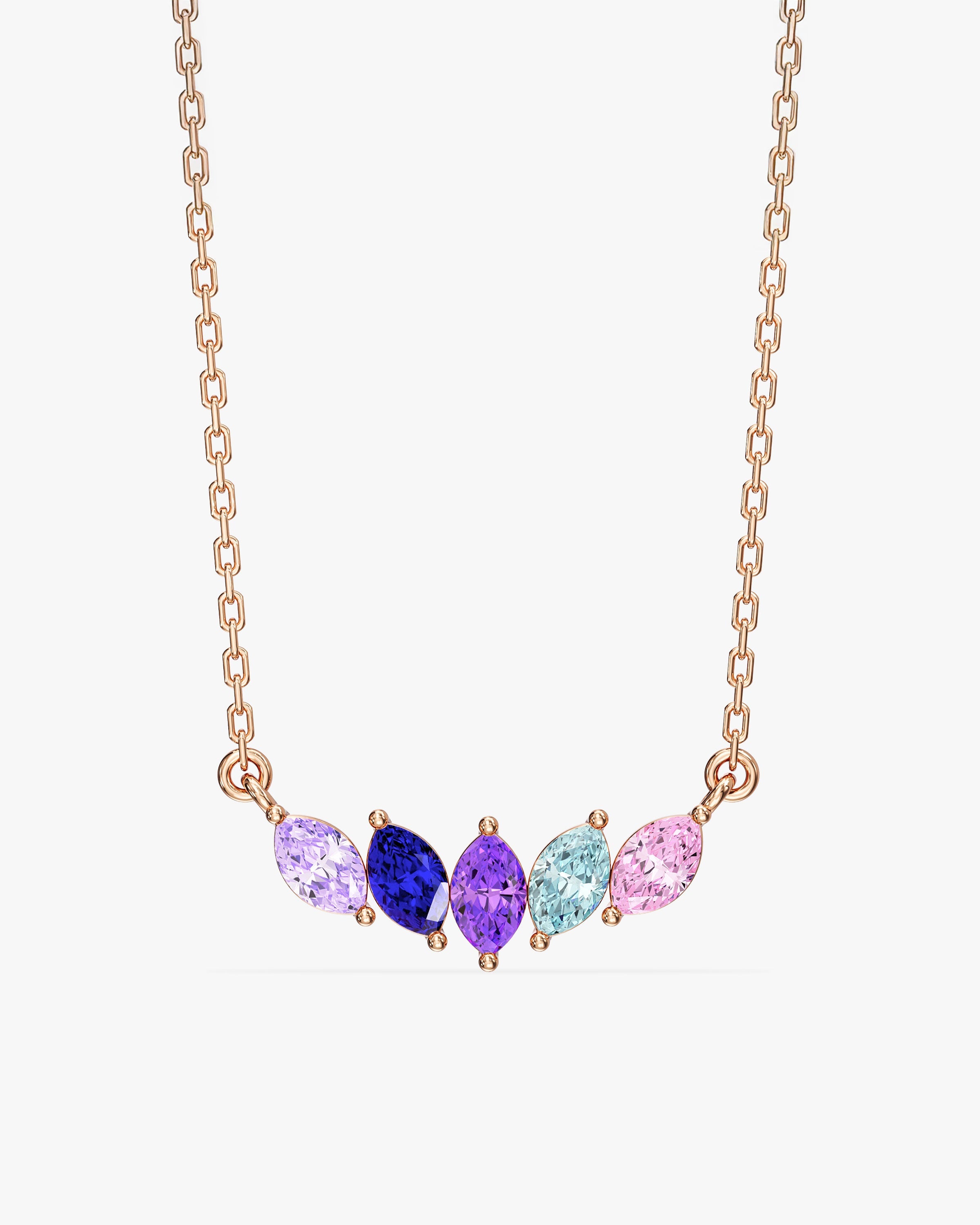 Marquise Crown Birthstone Necklace