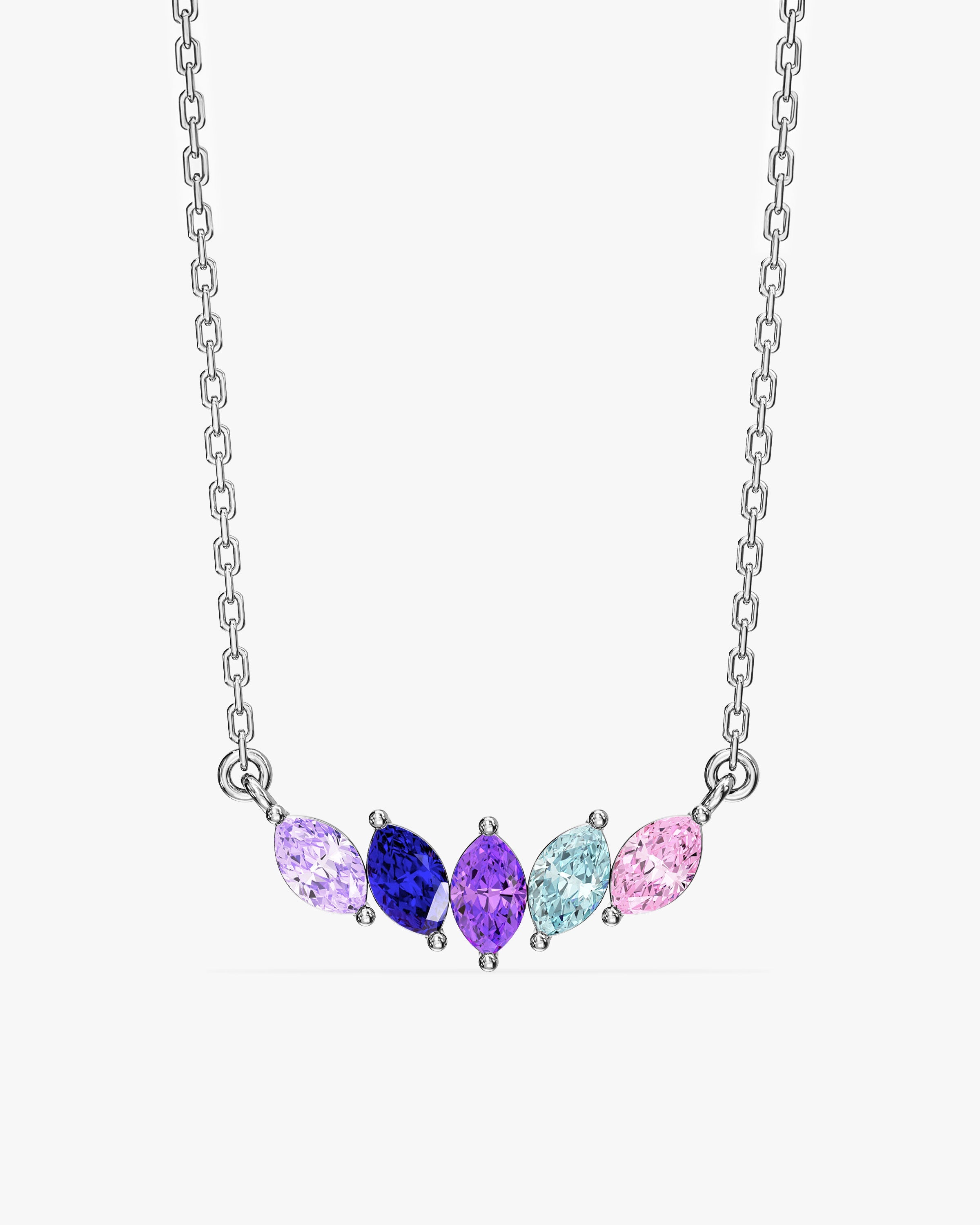 Marquise Crown Birthstone Necklace
