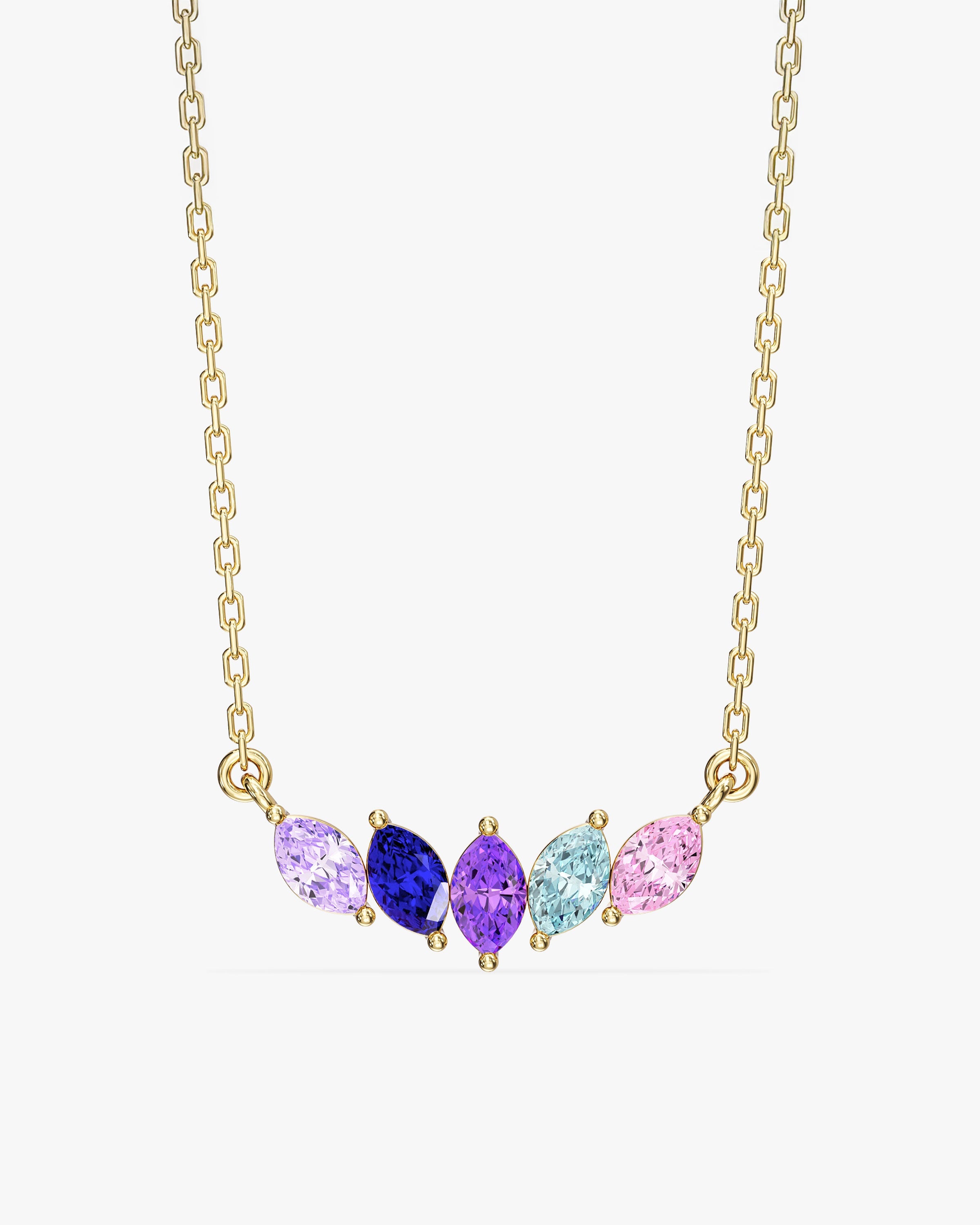 Marquise Crown Birthstone Necklace