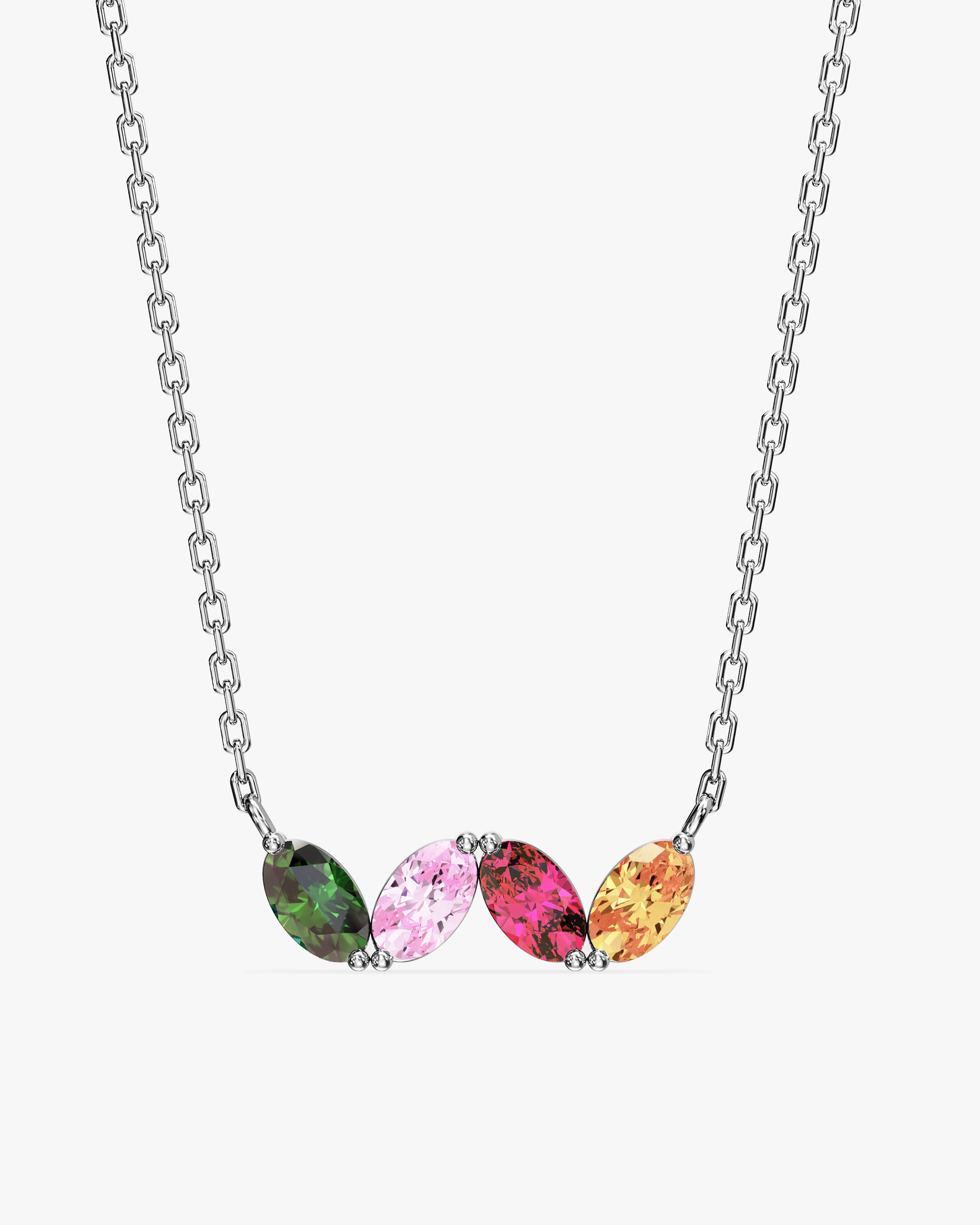 Oval Birthstone Family Necklace