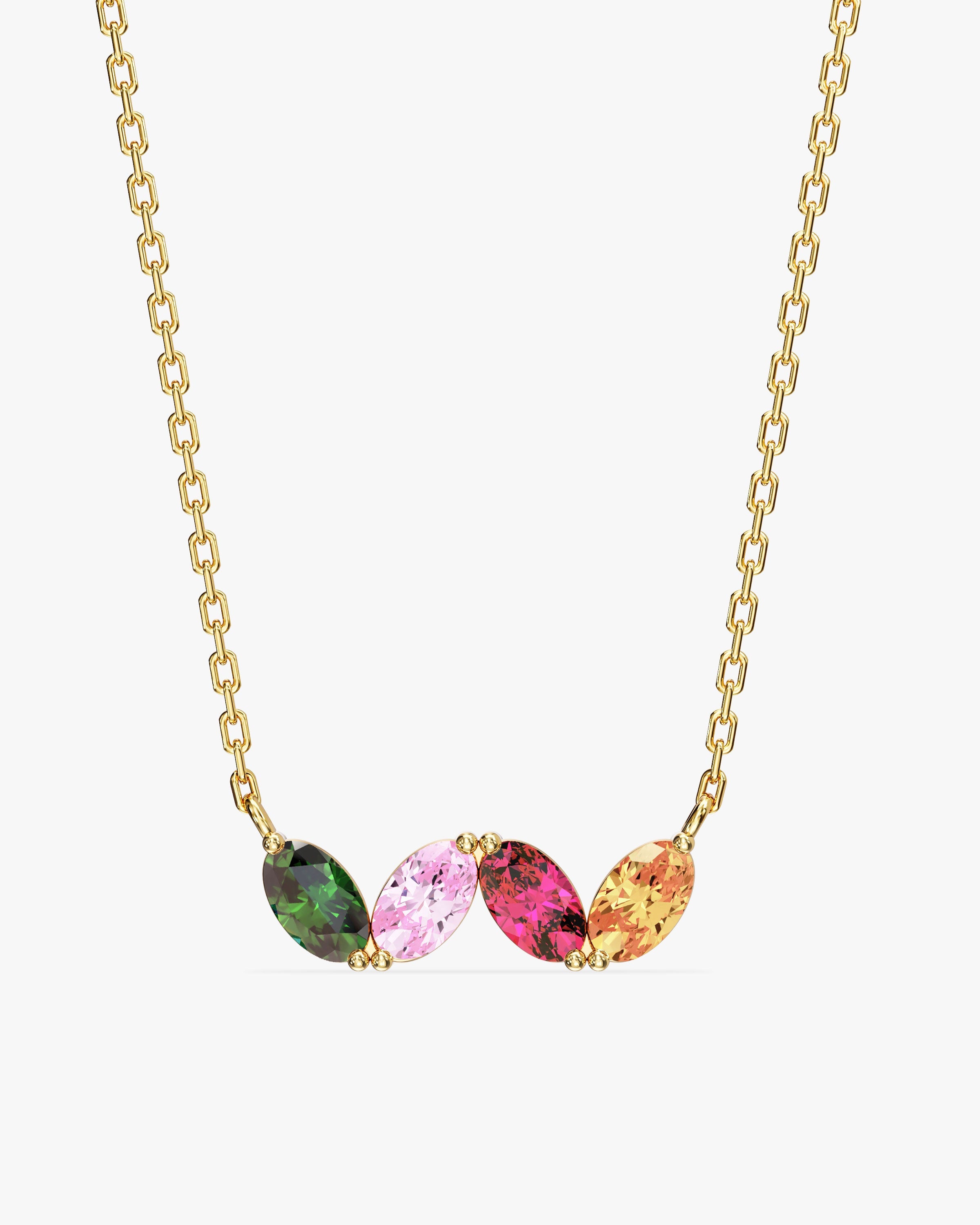 Oval Birthstone Family Necklace