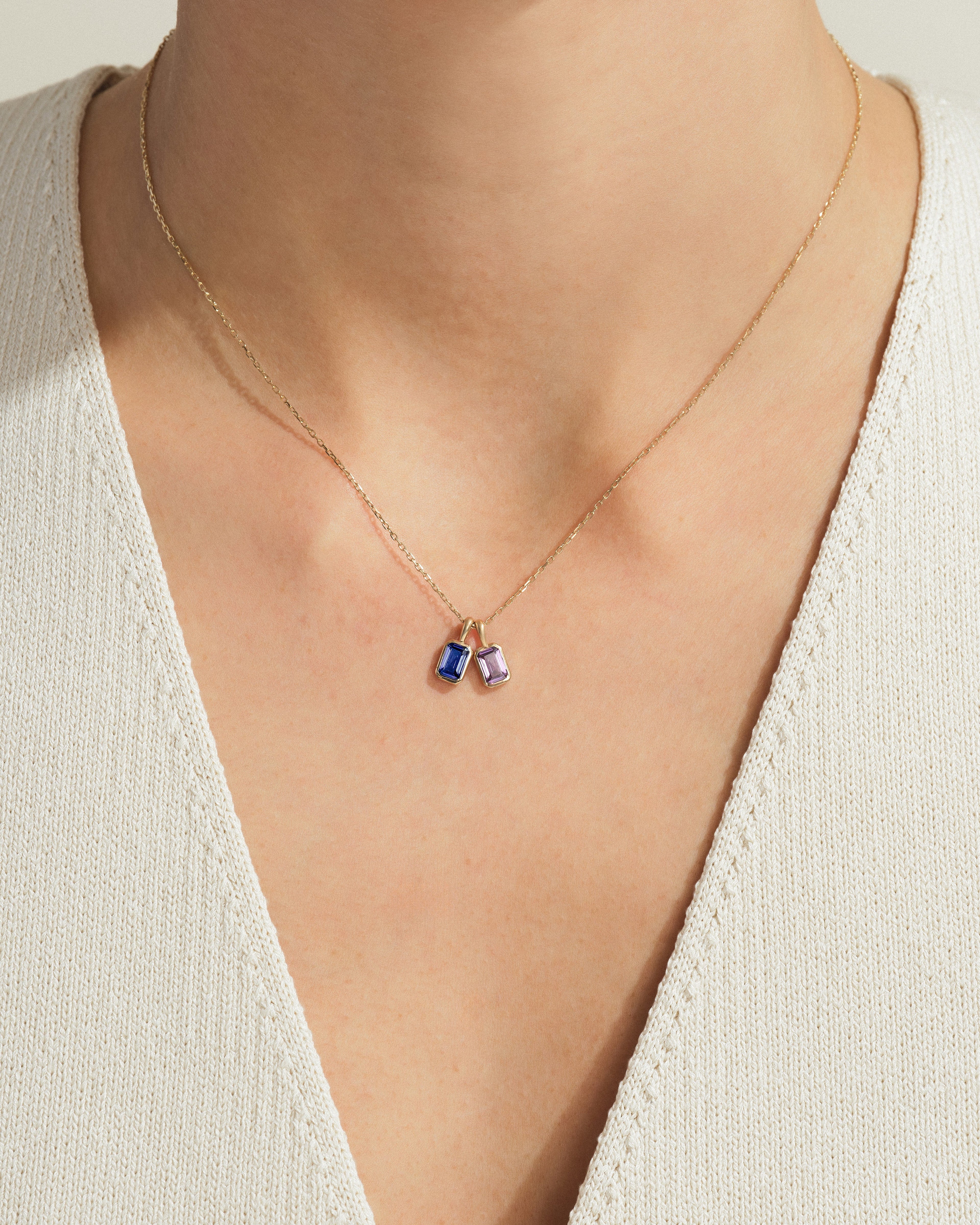 Emerald Family Birthstone Necklace