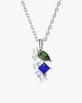 Pear and Princess Birthstone Necklace