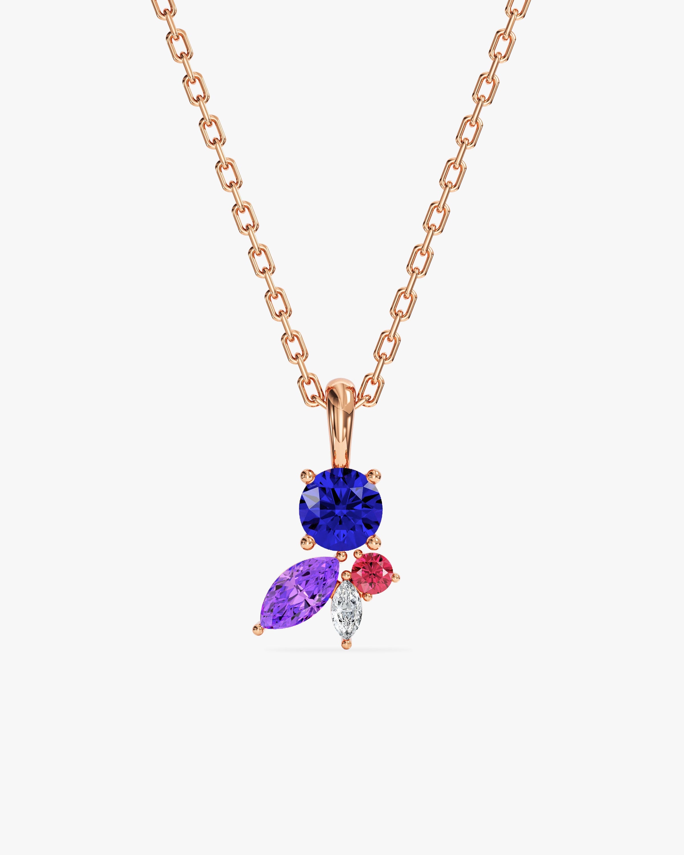 Mixed-Cut Birthstone Necklace