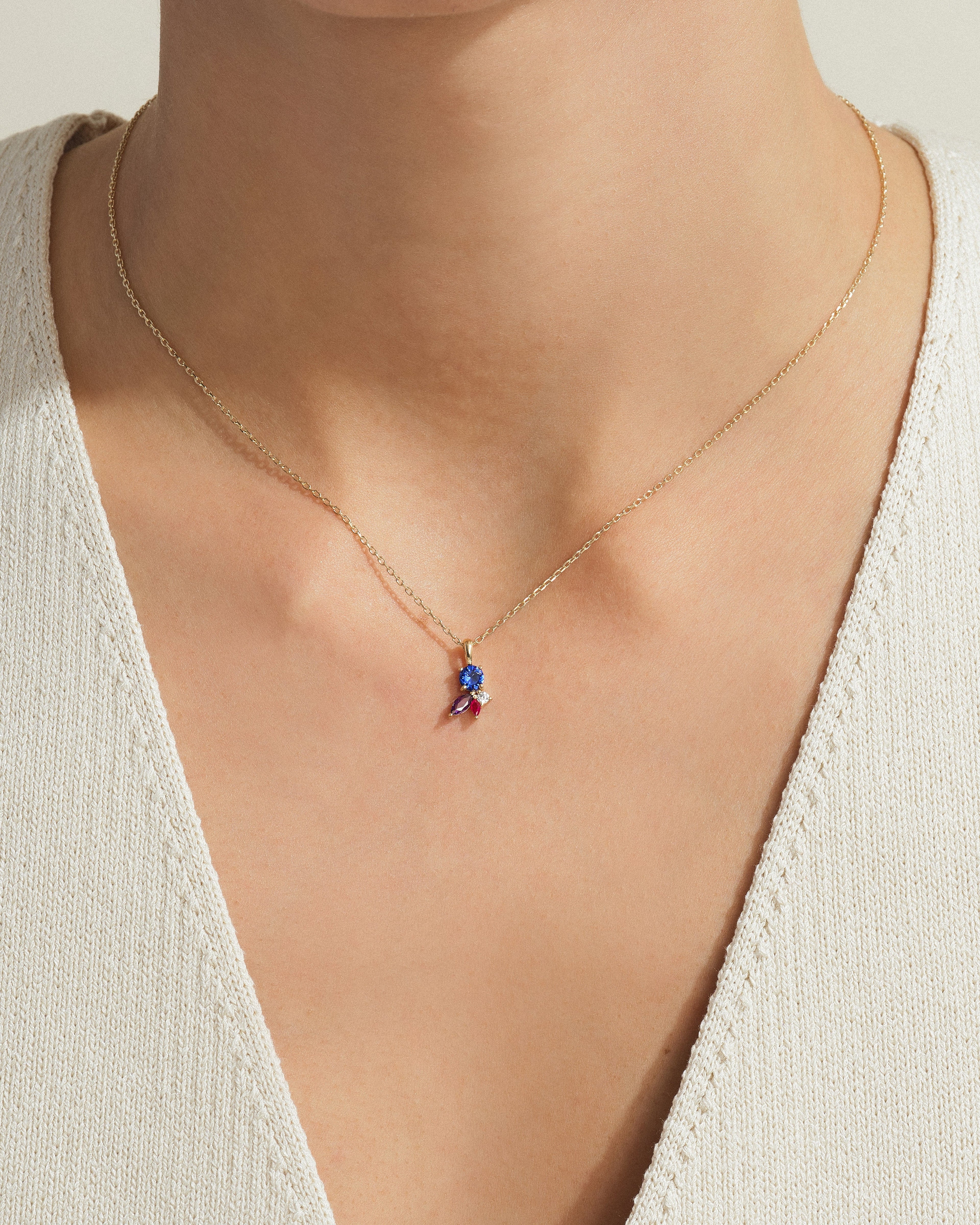 Mixed-Cut Birthstone Necklace