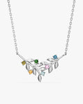 Floral Multi Birthstone Necklace