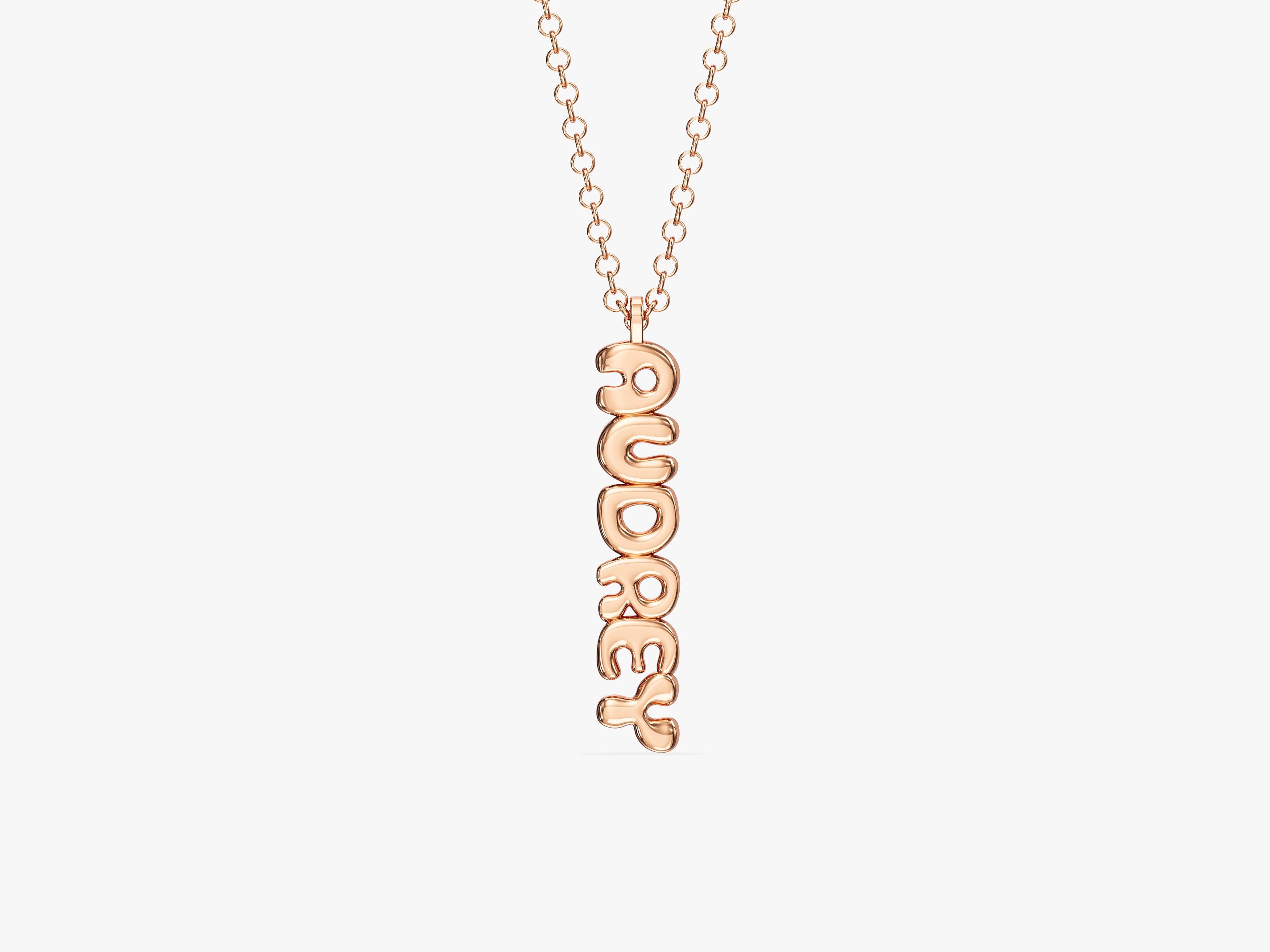 Vertical Bubble Name Necklace