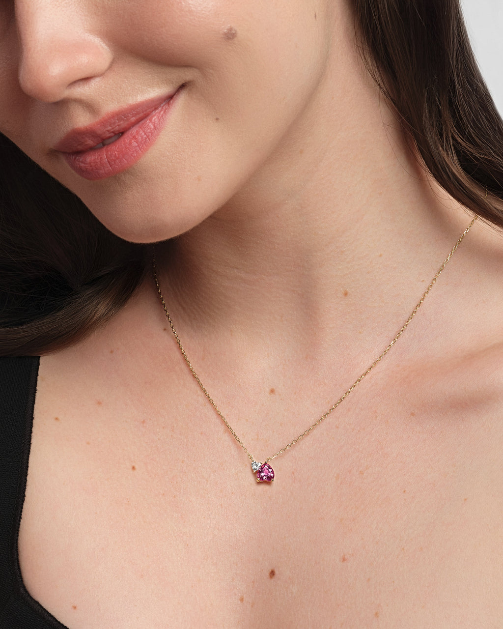Pink Double Heart Necklace