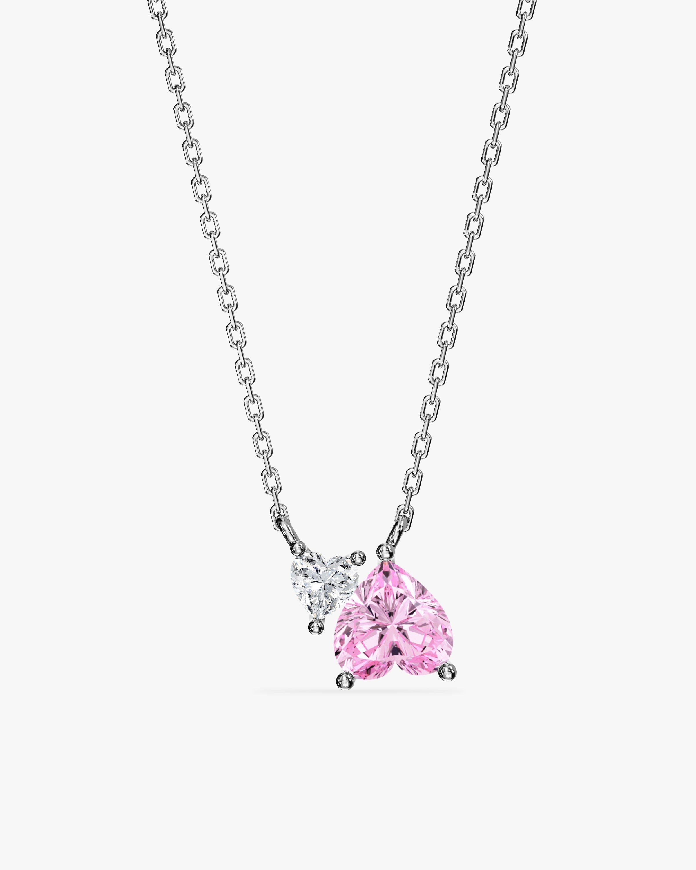 Pink Double Heart Necklace