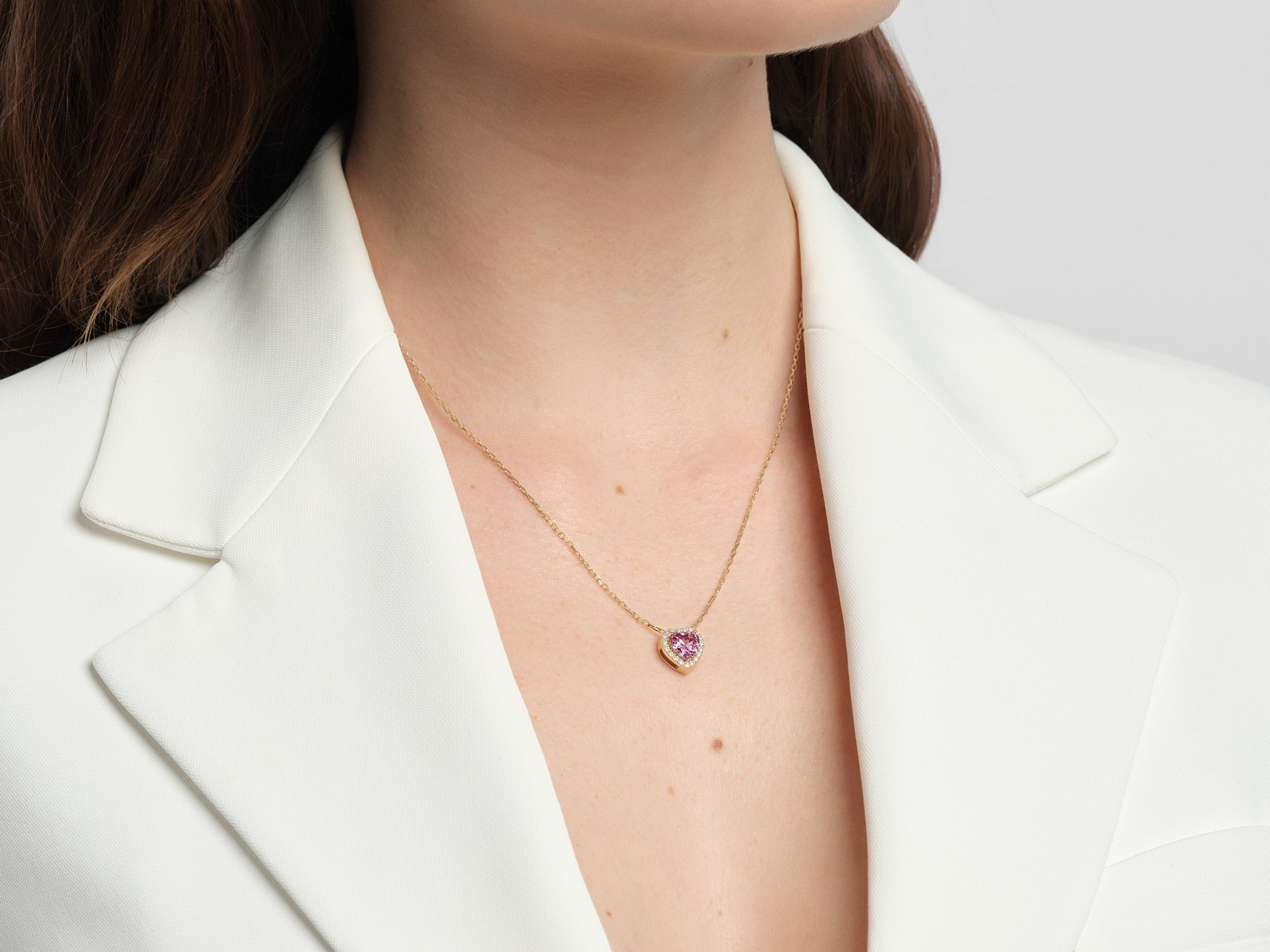 Halo Pink Heart Necklace